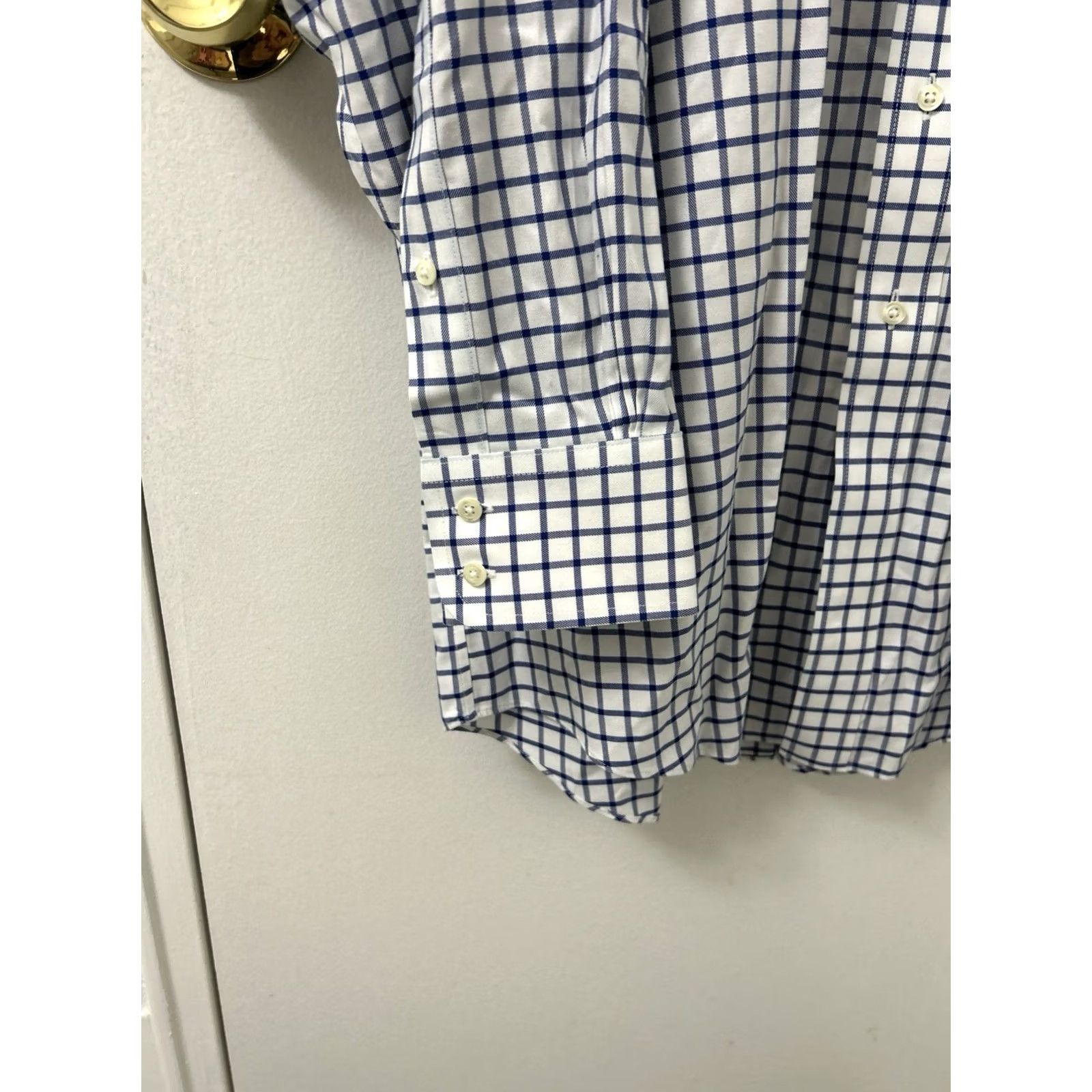 Brooks Brothers Brooks Brothers Shirt Mens 17 Blue Plaid Madison Fit Supima Non Iron Stretch Dress Shirt Size US XL / EU 56 / 4 - 6 Thumbnail