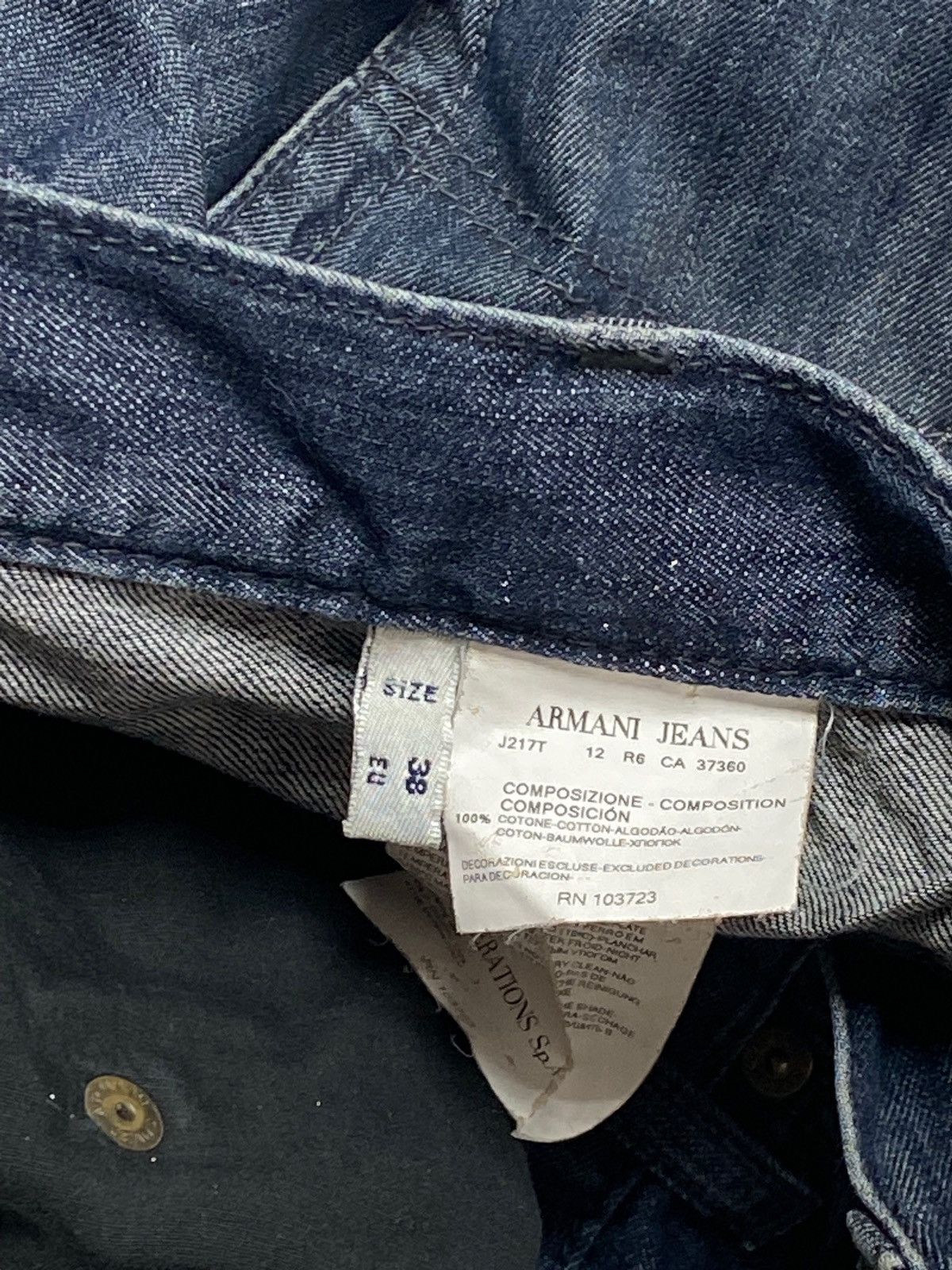 Armani Vintage ARMANI Dark Blue Denim Jeans Wide Baggy Y2K Size US 38 / EU 54 - 8 Thumbnail