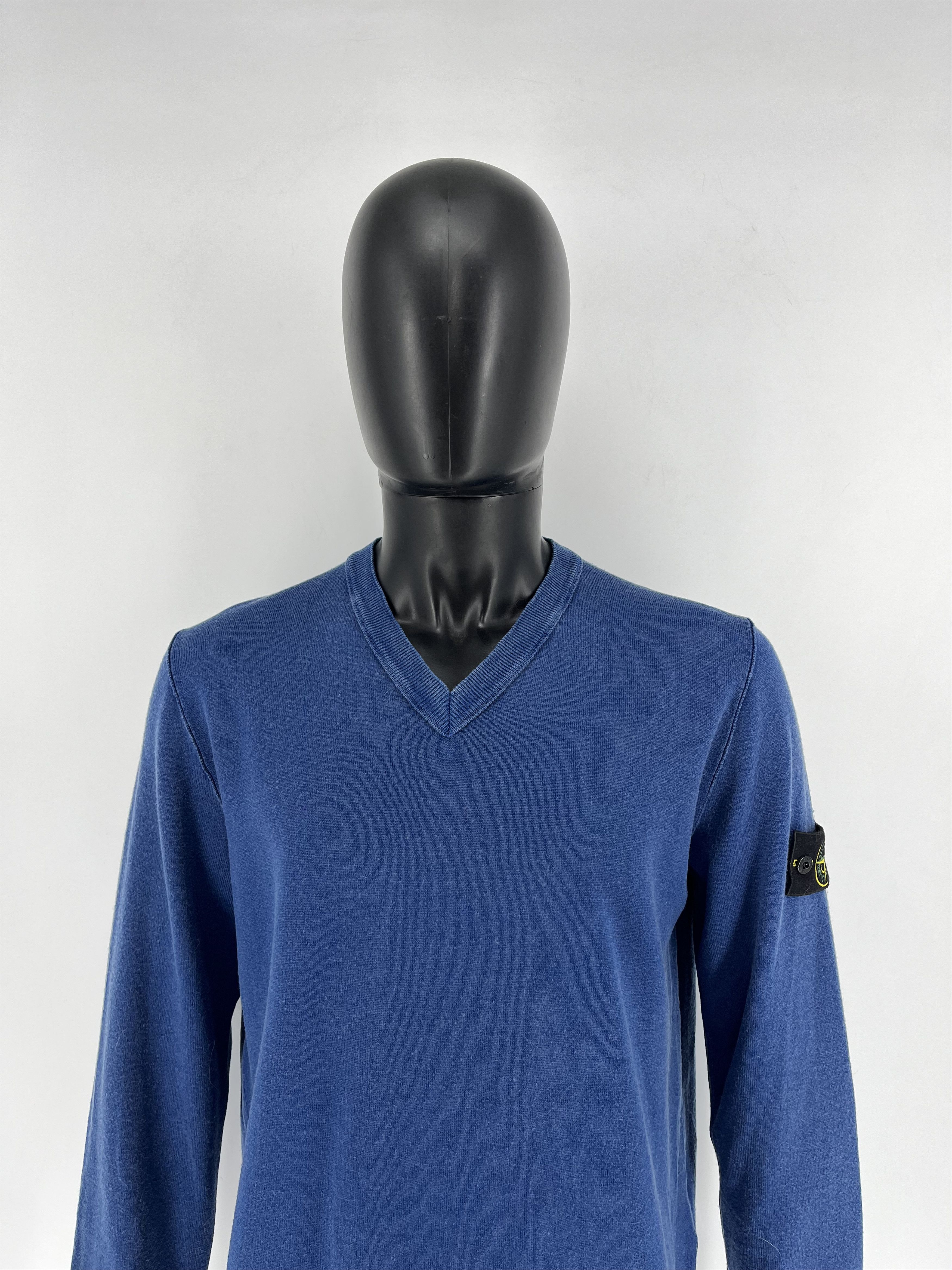 Stone Island × Vintage Vintage Stone Island V-Neckline Lanawool Sweater Size US XL / EU 56 / 4 - 4 Thumbnail