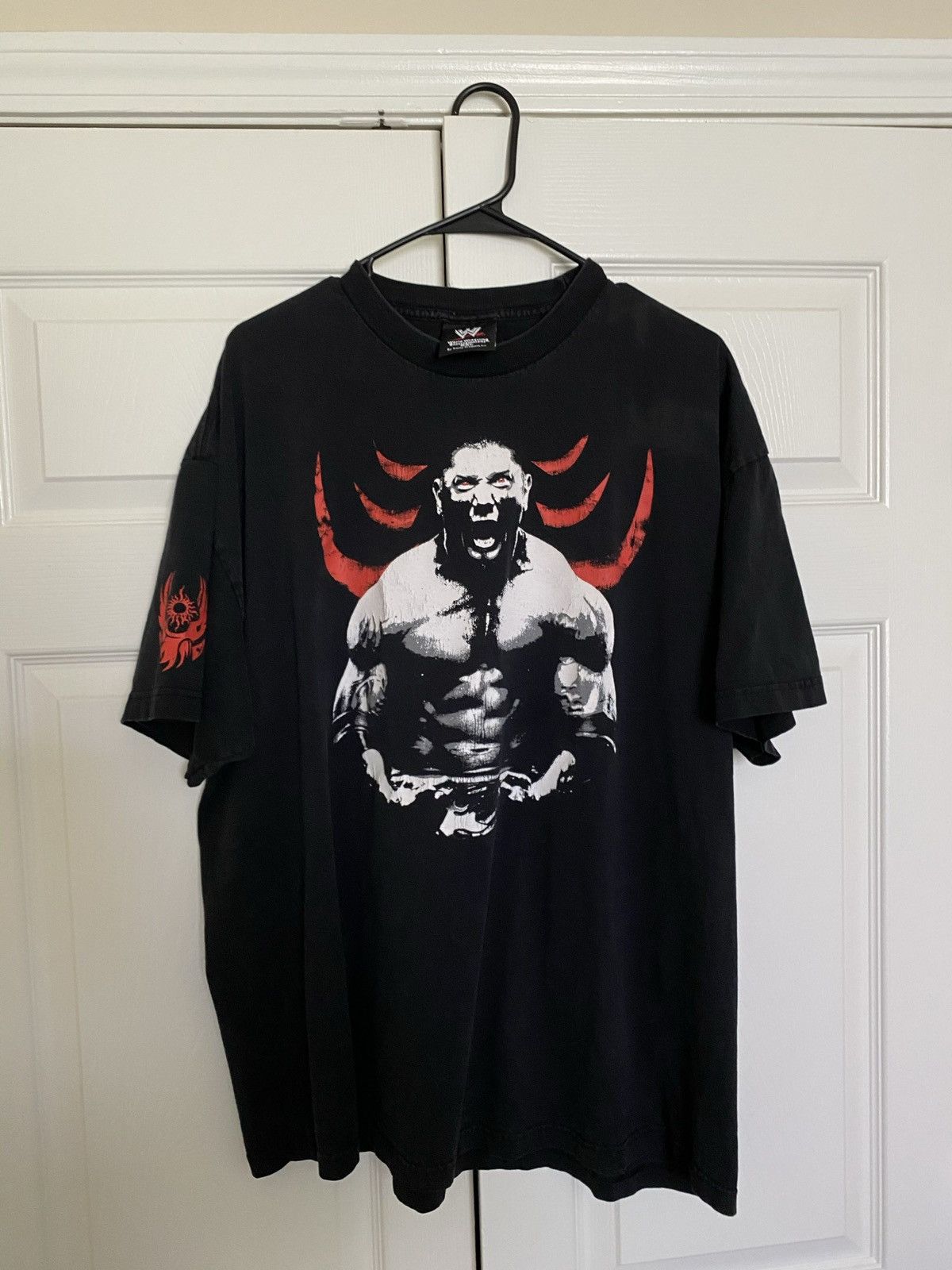 image of Vintage 2002 Batista Unleashed Wwe Shirt in Black, Men's (Size XL)