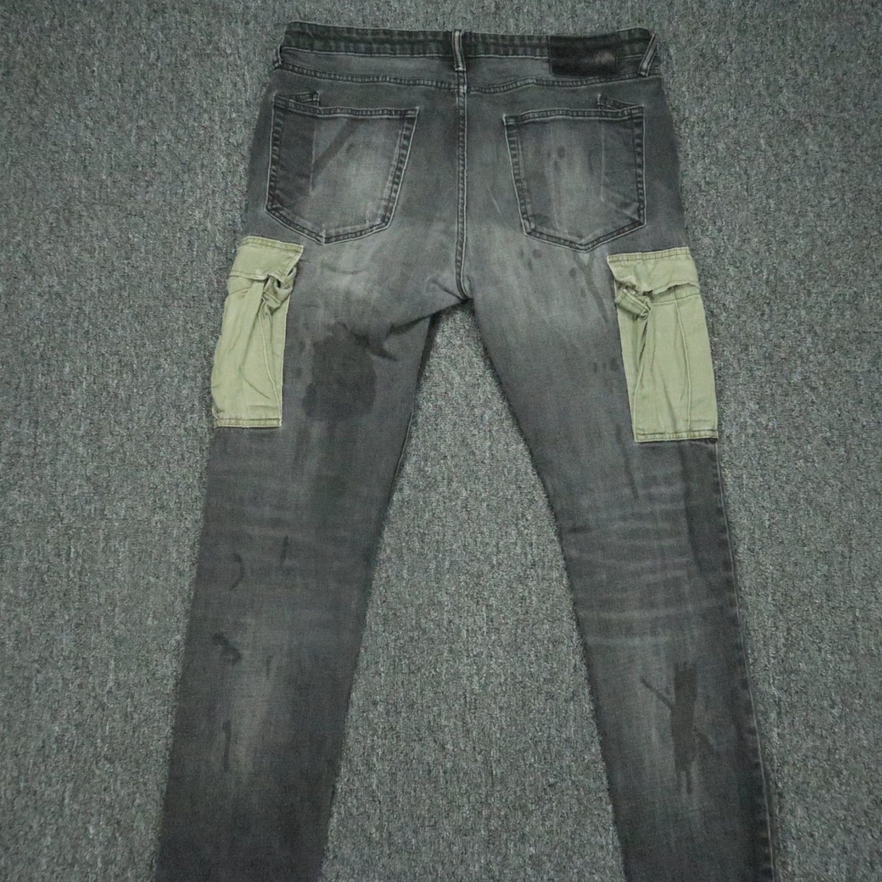Prps PRPS Jeans Mens 36x34 Black Windsor Slim Skinny Distressed Cargo Denim 5-Pocket Button Fly Belt Loops Cotton Jeans Mens Size US 36 / EU 52 - 5 Thumbnail