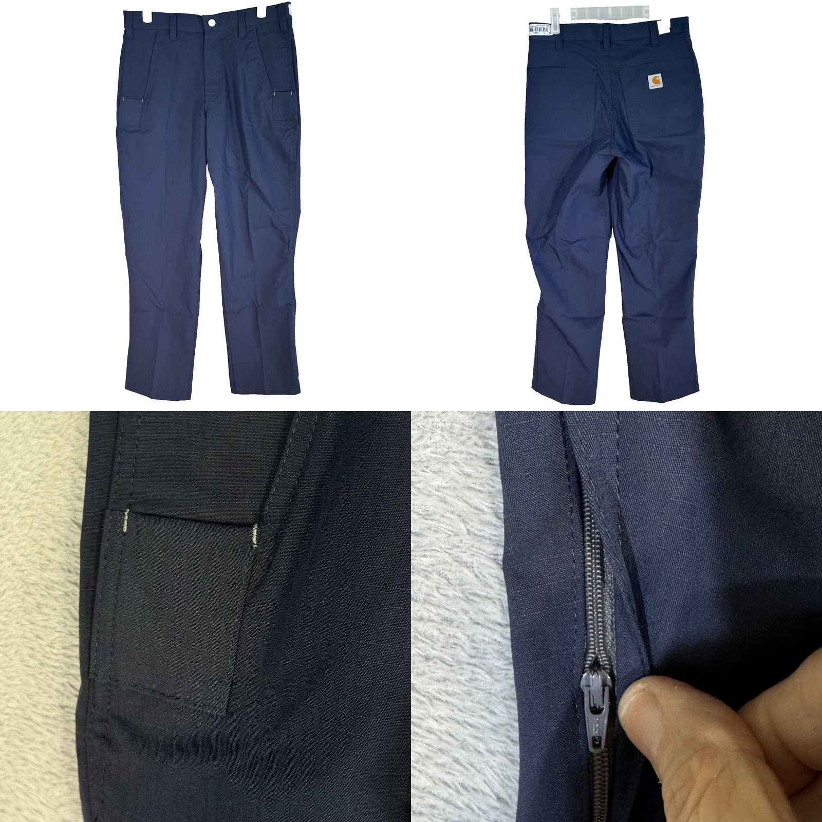 Carhartt VINTAGE Carhartt Pants Men 29x28 Navy Relaxed Fit Ripstop Workwear Zip Pocket Cargo Pocket Slim? No. Size US 29 - 9 Thumbnail