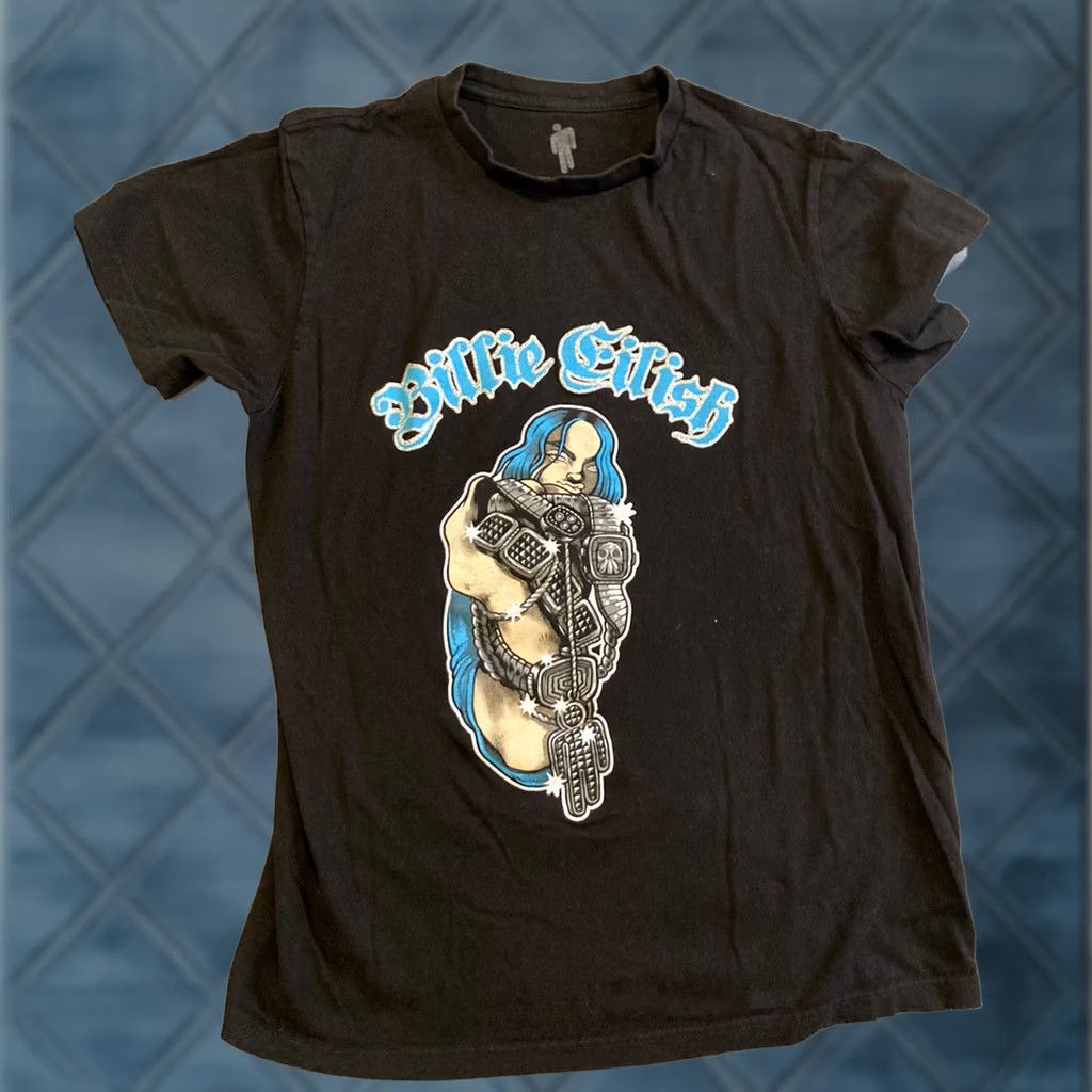 Vintage VINTAGE Billie Eilish Bling T Shirt Women PS Black S/P Shirt Womens PS Black Billie Eilish Bling T Shirt Size S/P Size S / US 4 / IT 40 - 1 Thumbnail