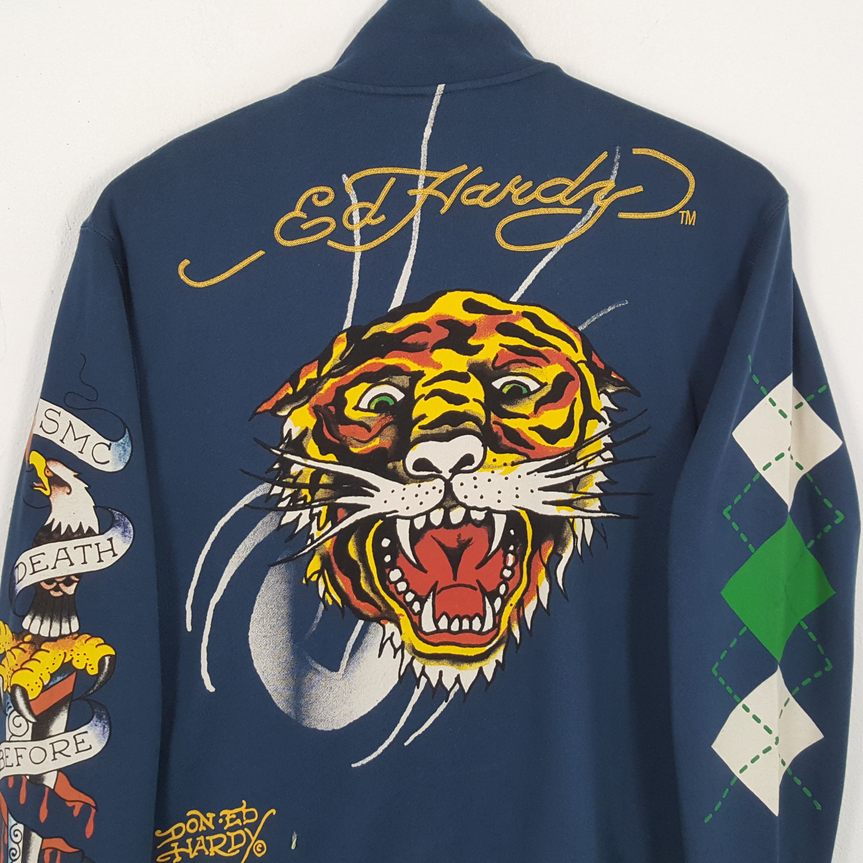Christian Audigier × Ed Hardy × Vintage ED HARDY Rare Fashion Style Tiger Design Sweater Size US L / EU 52-54 / 3 - 2 Thumbnail