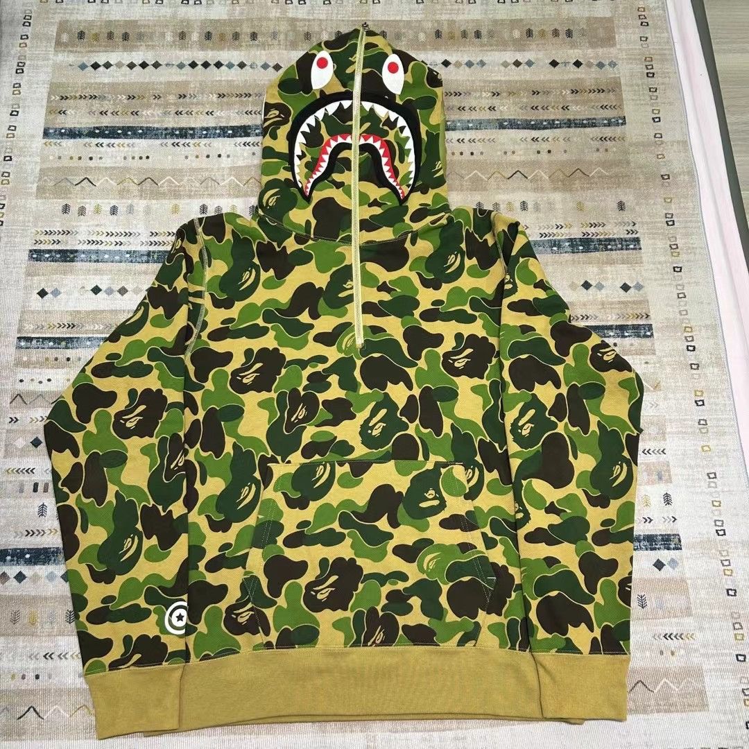 BAPE CAMO SHARK HALF ZIP HOODIE