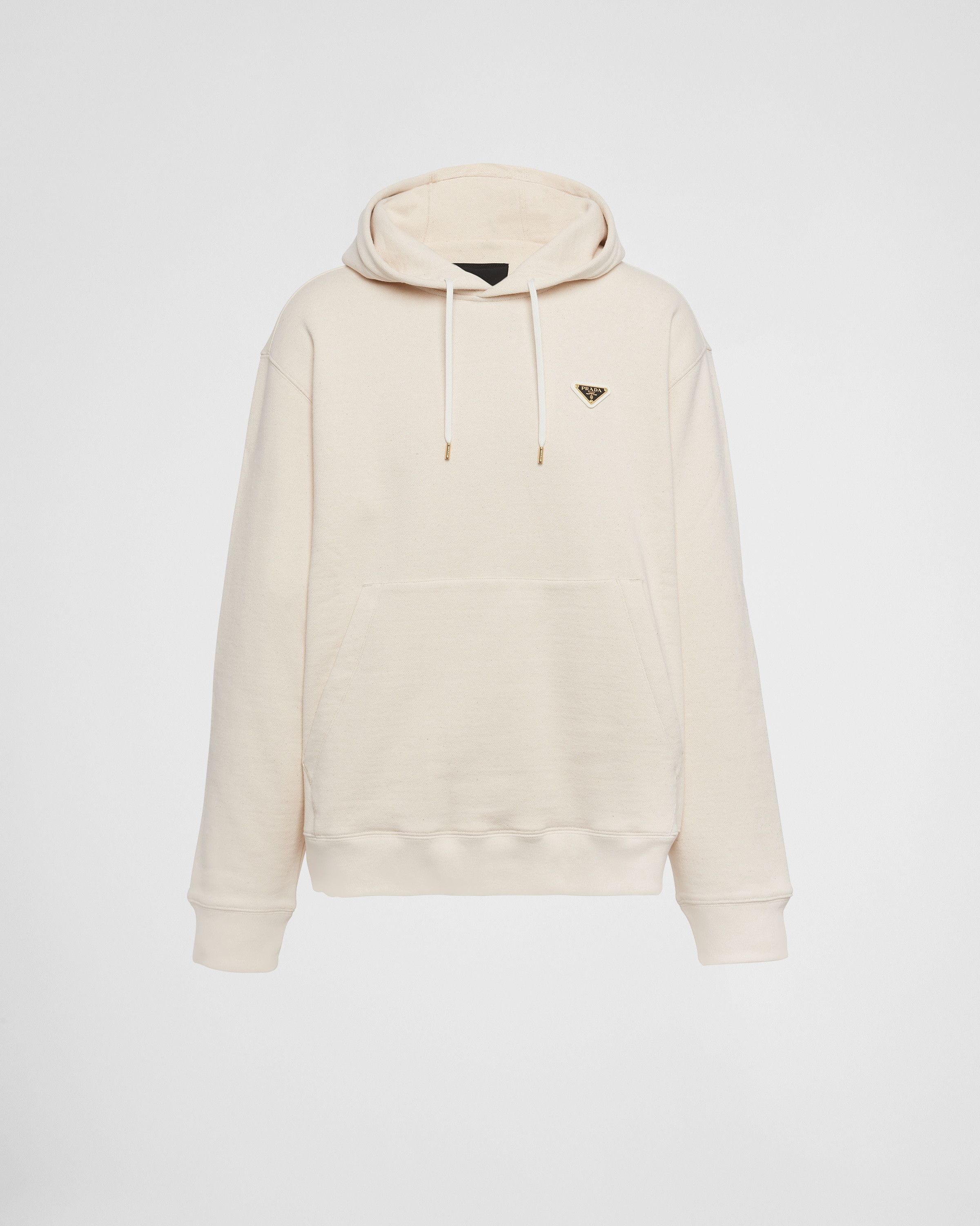 Prada oc11z0625 Cotton Fleece Hoodie in Beige Size US XL / EU 56 / 4 - 1 Thumbnail