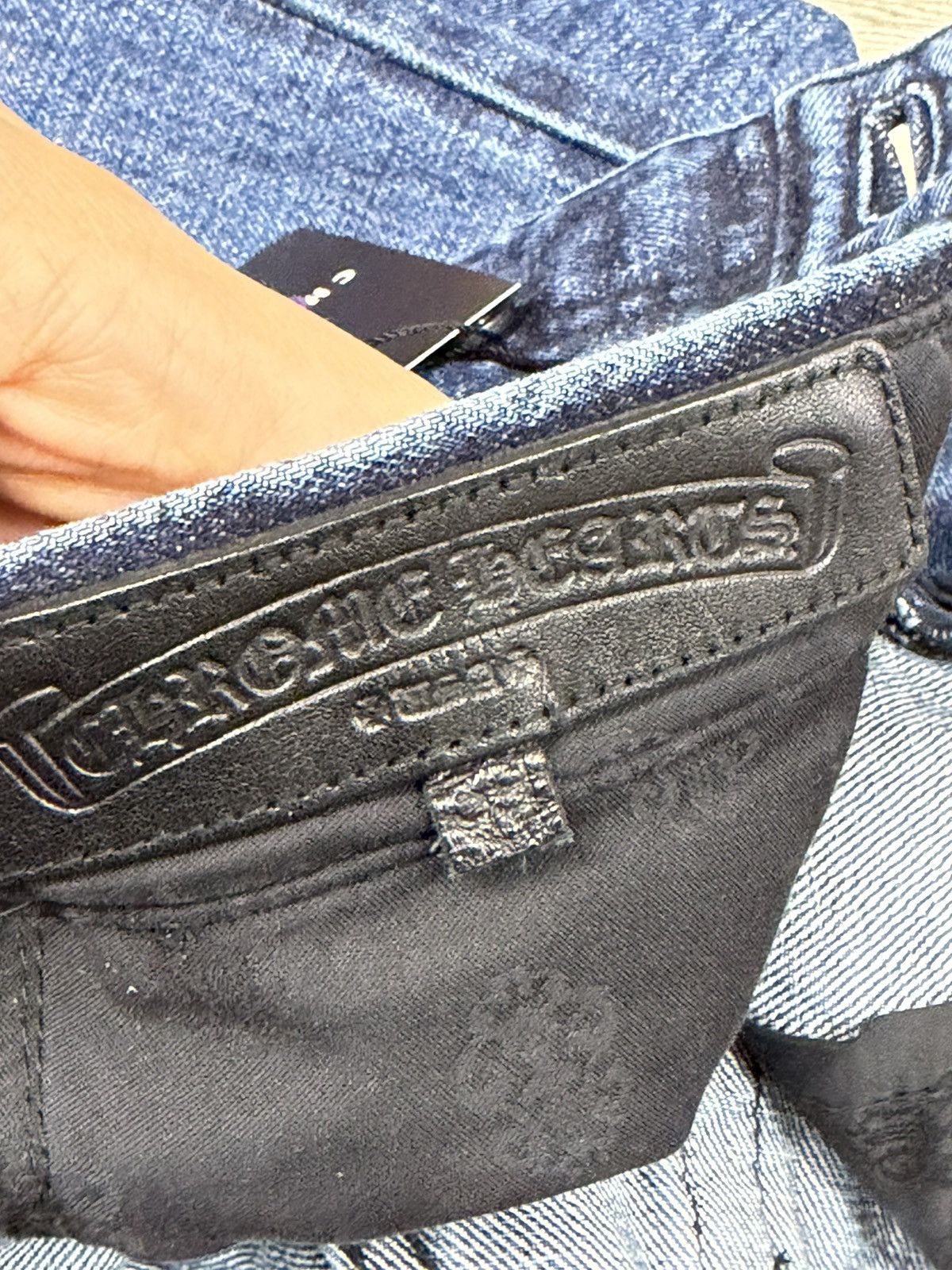 Chrome Hearts Chrome Hearts Navy Brown Black White Fleur Jeans Size US 31 - 9 Thumbnail