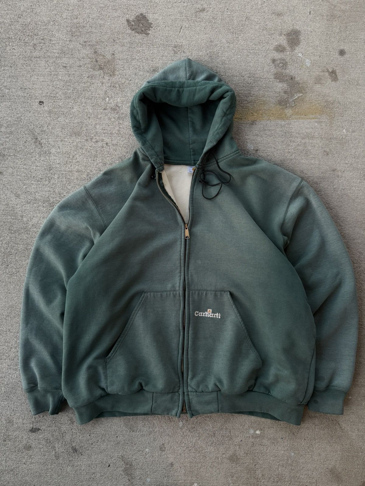 Carhartt Vintage Carharrt Thermal Militant Menace Lined Faded Zipup Size US XL / EU 56 / 4 - 1 Thumbnail