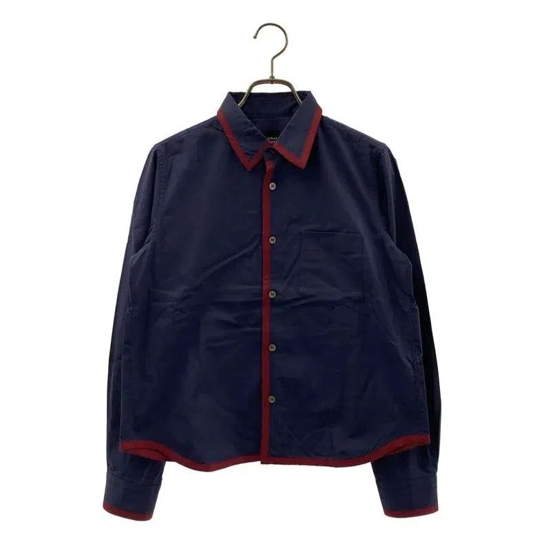 Comme des Garcons Comme Des Garcons Navy Blue Red Collar Long Sleeve Shirt Size M / US 6-8 / IT 42-44 - 7 Thumbnail
