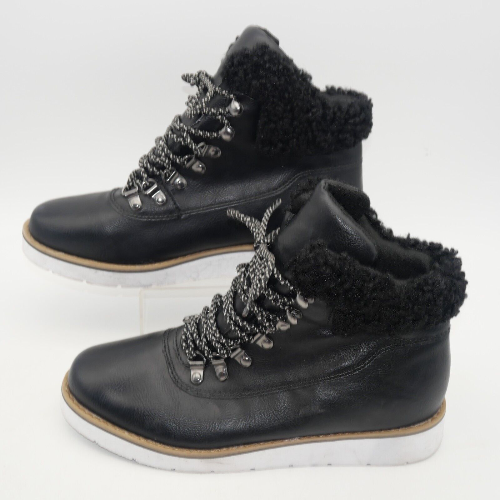 Esprit NEW Espirit Wisdom Hiker Lace Up Ankle Boots with Faux Fur Size US 7.5 / IT 37.5 - 2 Thumbnail