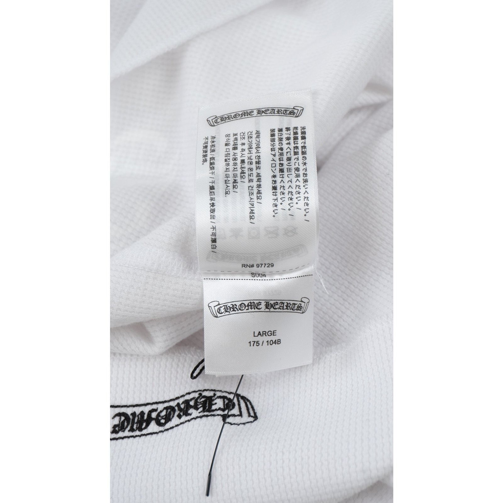 Chrome Hearts Scroll Logo Sleeve Waffle Thermal Shirt 'White' Size US L / EU 52-54 / 3 - 5 Thumbnail