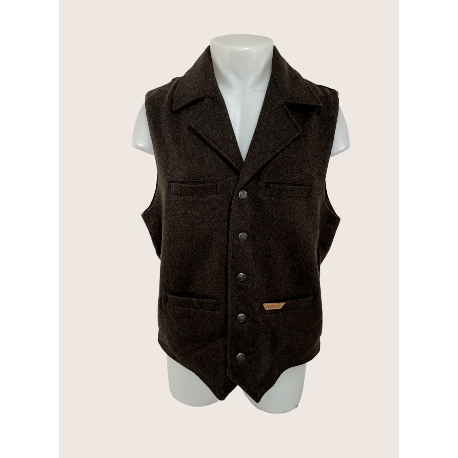 Vintage CRIPPLE CREEK / PANHANDLE SLIM - WOOL BLEND Vest Western Mens M Brown 90s Style ZZ6 Size US M / EU 48-50 / 2 - 1 Thumbnail