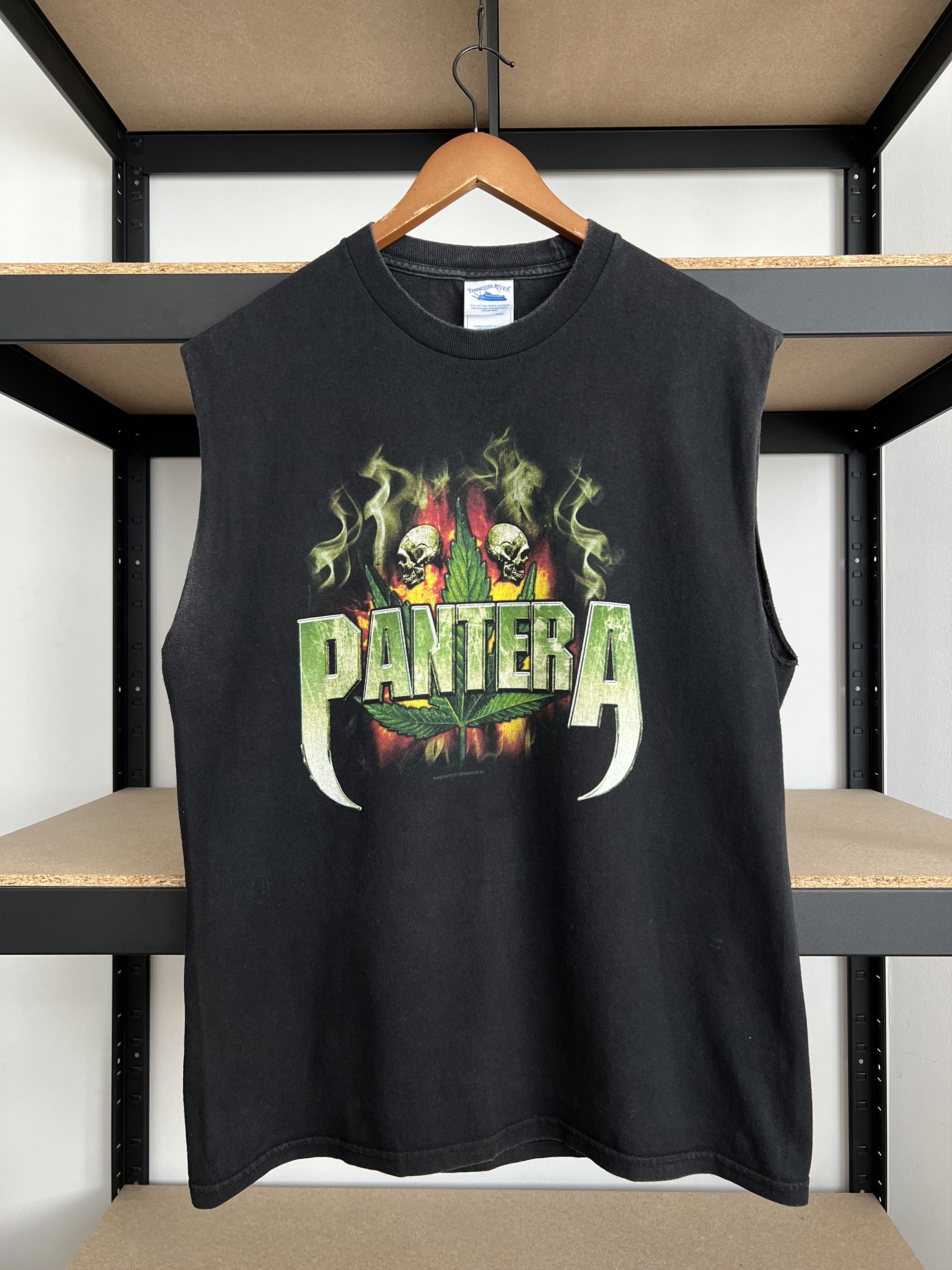 Band Tees Vintage 2002 Pantera Marijuana Skull & Weed Black Sleeveless Size US L / EU 52-54 / 3 - 2 Thumbnail