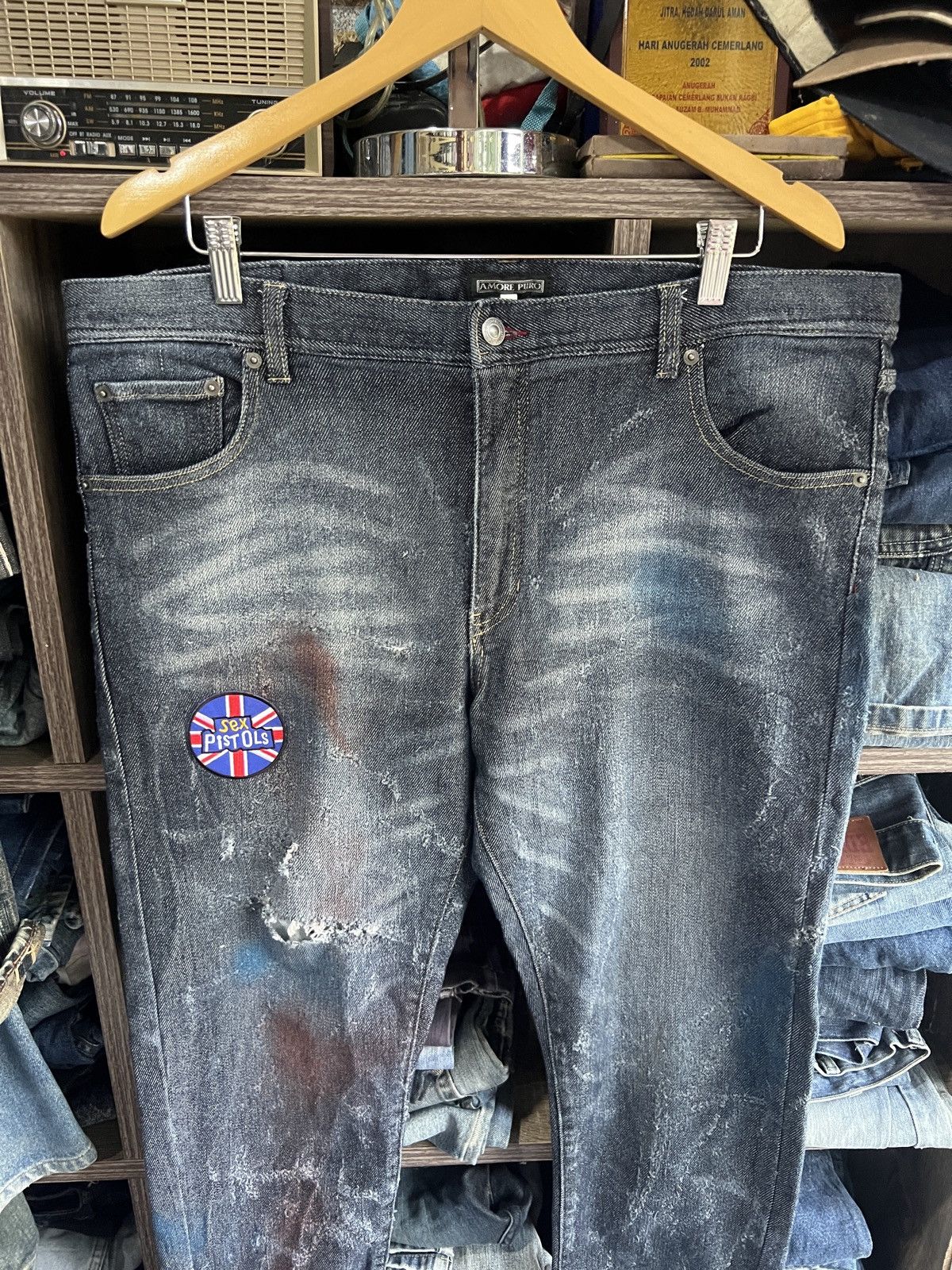 Other 🔥Amore Puro Sex Pistols Patch Distressed Denim Size US 40 / EU 56 - 4 Thumbnail