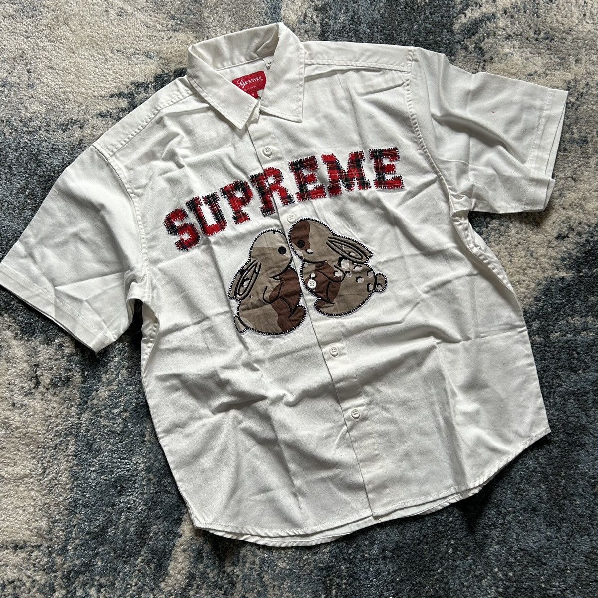 Supreme Bunnies S/S Work Shirt 追い出そ White S 