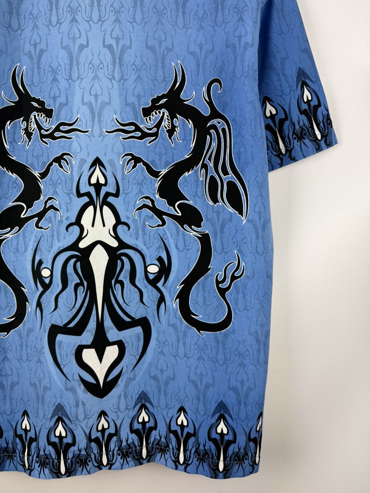 Other Fishbone Tribal Dragon Overprinted Y2K Crazy Button Up Shirt Size US L / EU 52-54 / 3 - 22 Thumbnail
