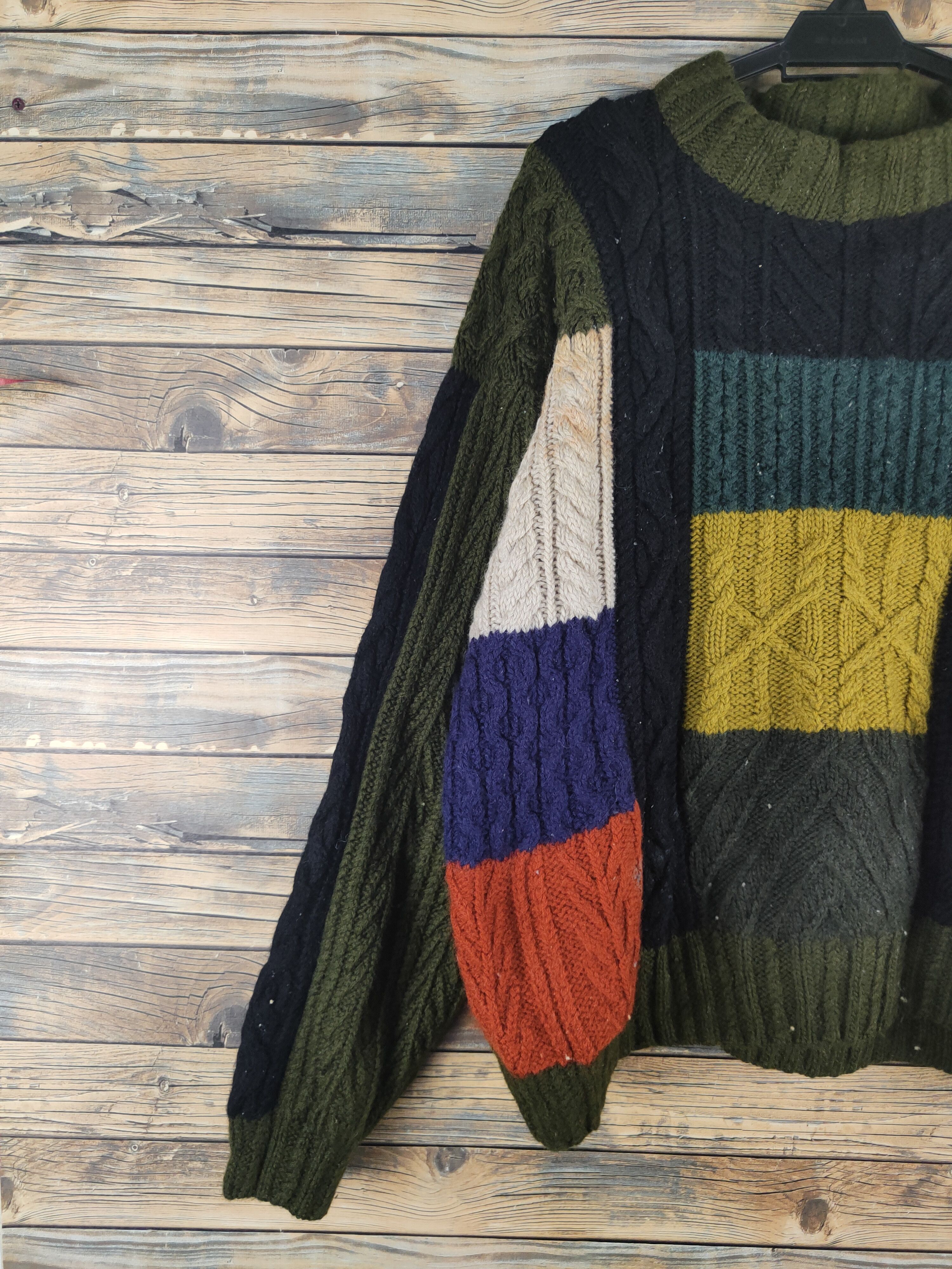 Vintage DL Zio Black Olive patchwork Knitwear Sweaters #2803T Size US M / EU 48-50 / 2 - 3 Thumbnail