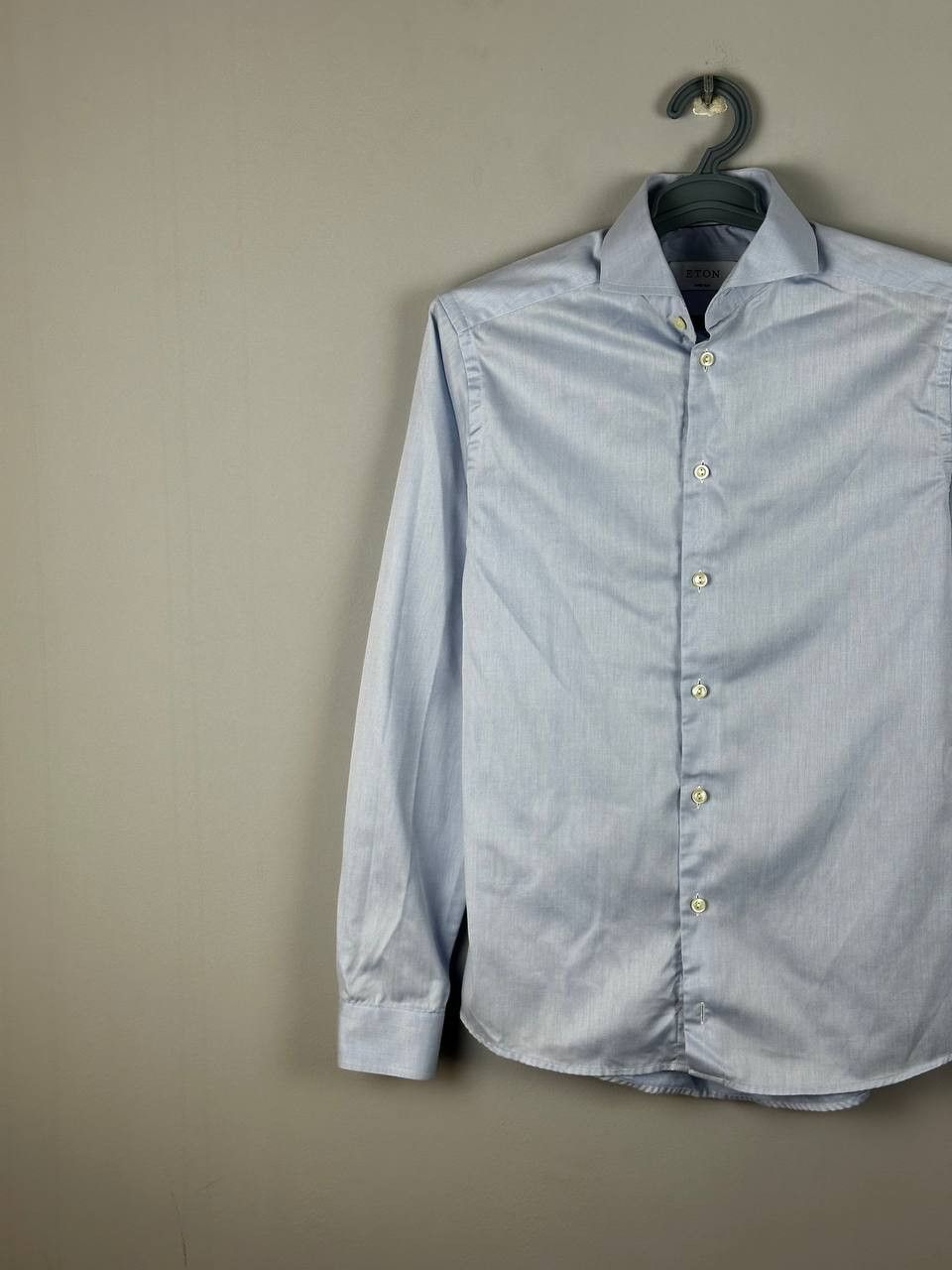 Eton Eton Luxury Blue Cotton Shirt Slim Fit Size US S / EU 44-46 / 1 - 2 Thumbnail