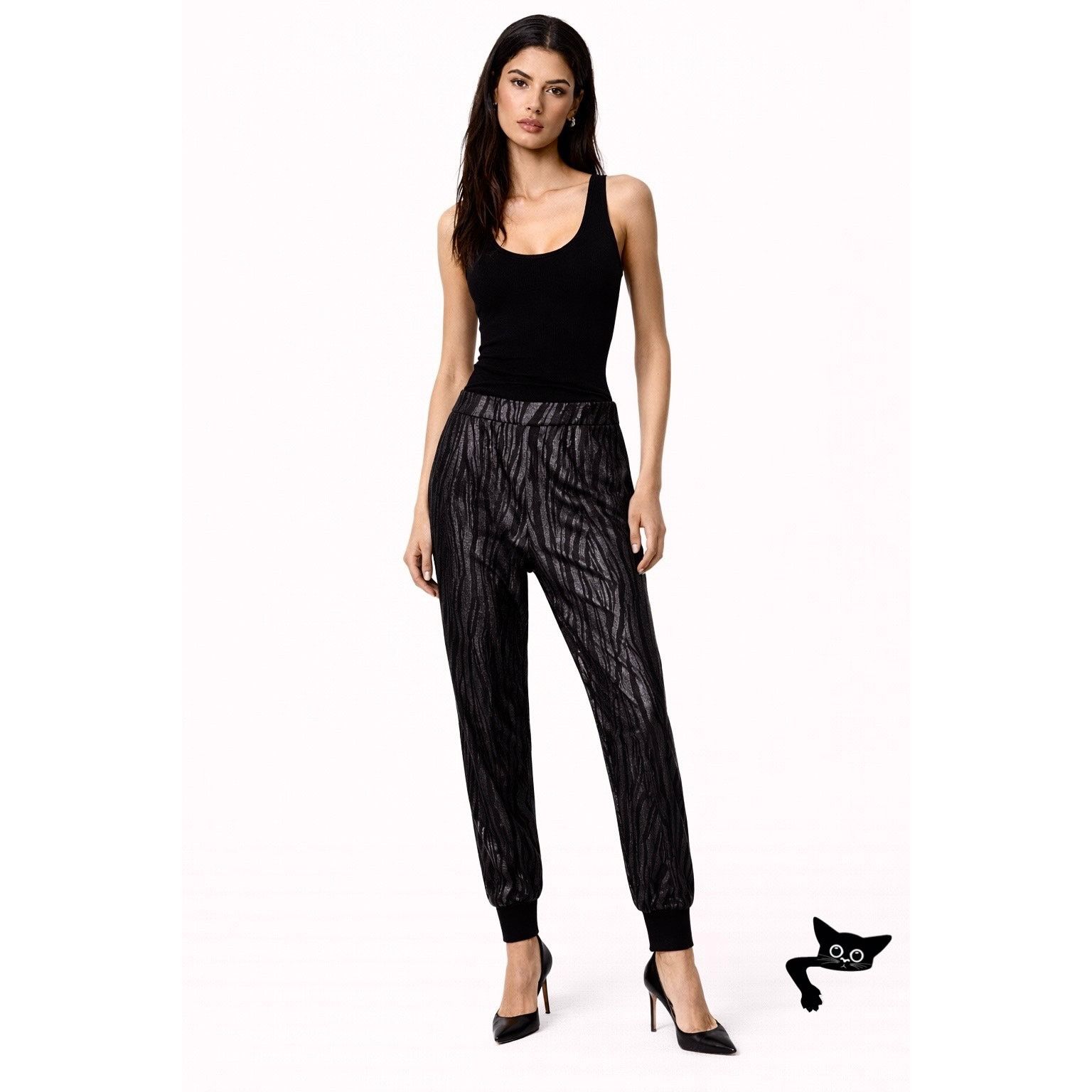 Stella McCartney NWT Stella McCartney Woodgrain Jogger Pants Black US L Size 34" / US 12 / IT 48 - 3 Thumbnail