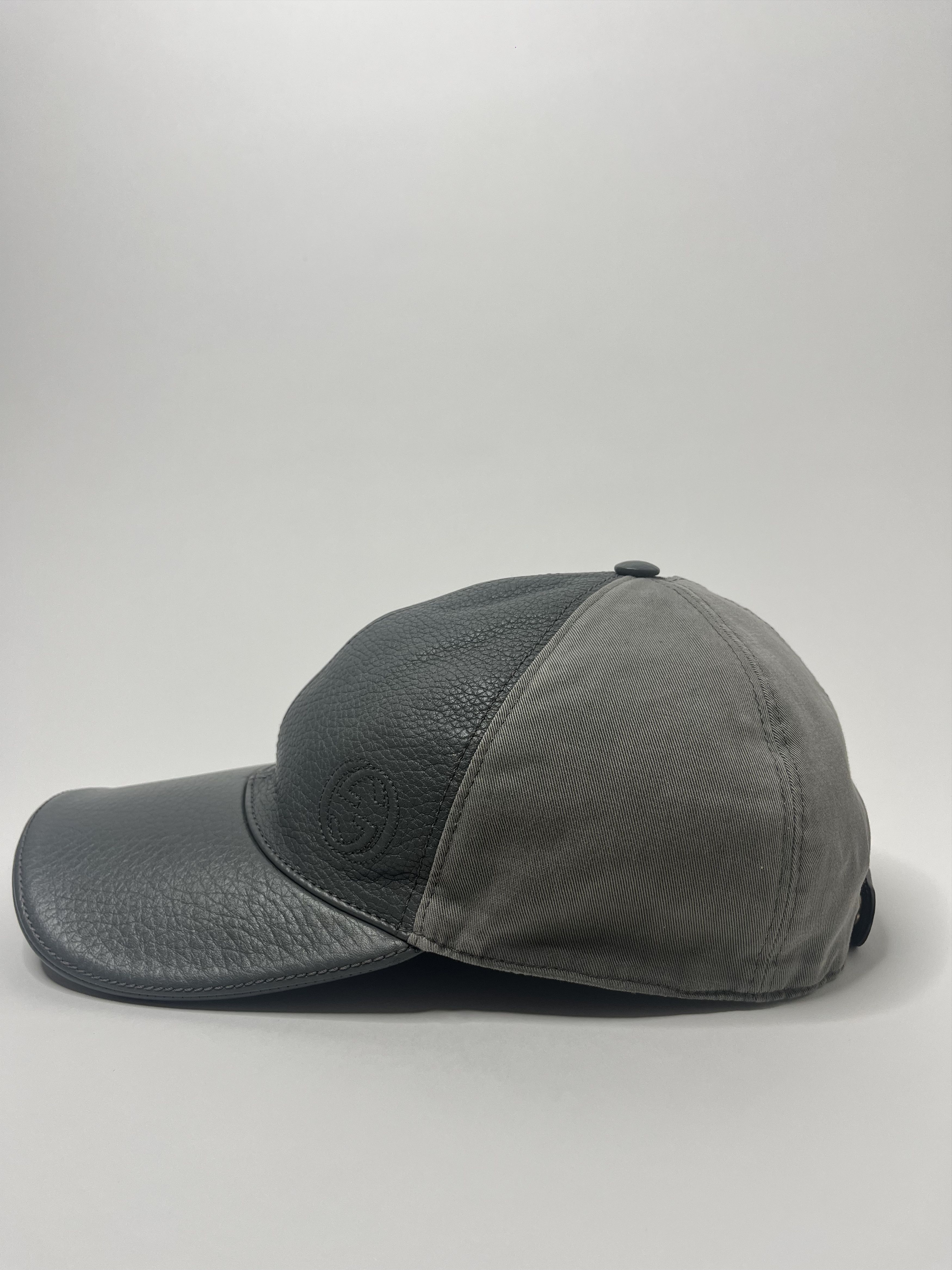 Gucci Gucci | Grey Half Leather Hat Size ONE SIZE - 3 Thumbnail