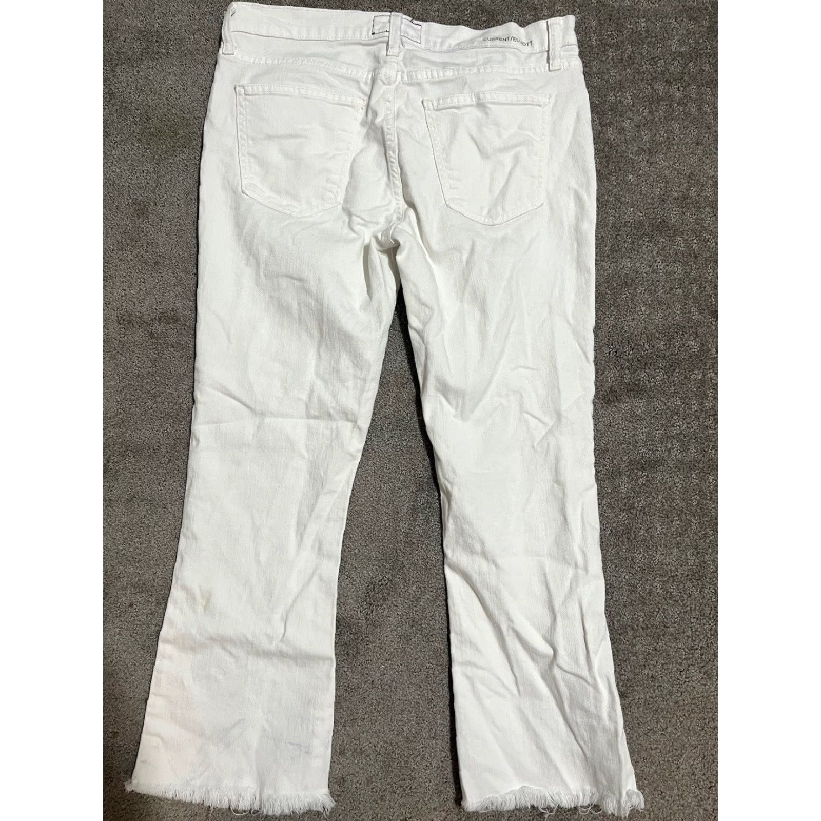 Vintage VINTAGE Current/Elliott The Cropped Flip Flop White Denim Jeans Pants Women’s 28 Summer Casual Size 28" / US 6 / IT 42 - 3 Thumbnail