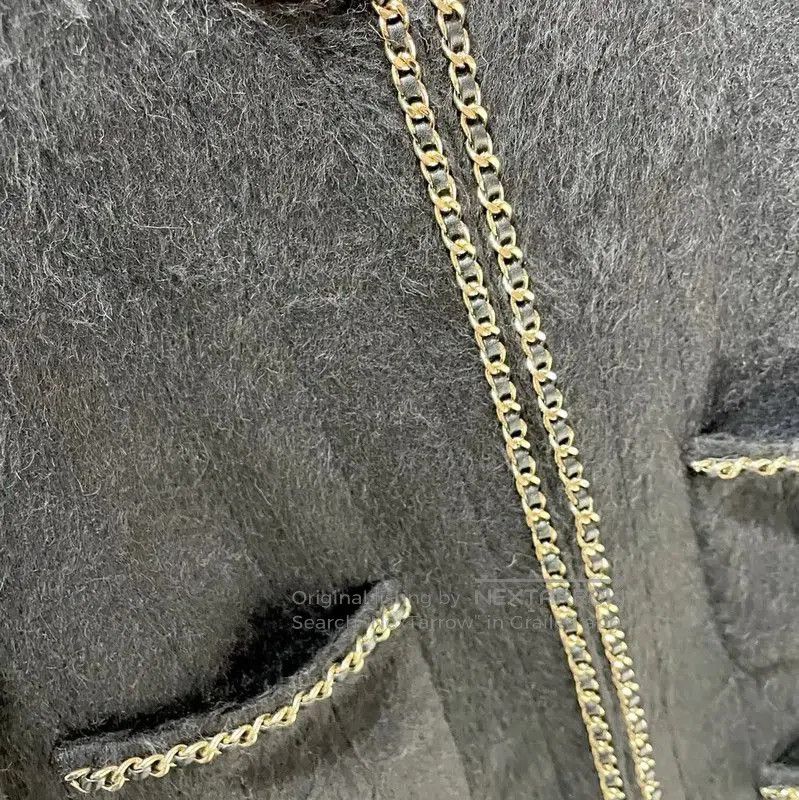 Chanel CHANEL Black Wool Women's Jacket with Chain Detail . Size M / US 6-8 / IT 42-44 - 5 Thumbnail