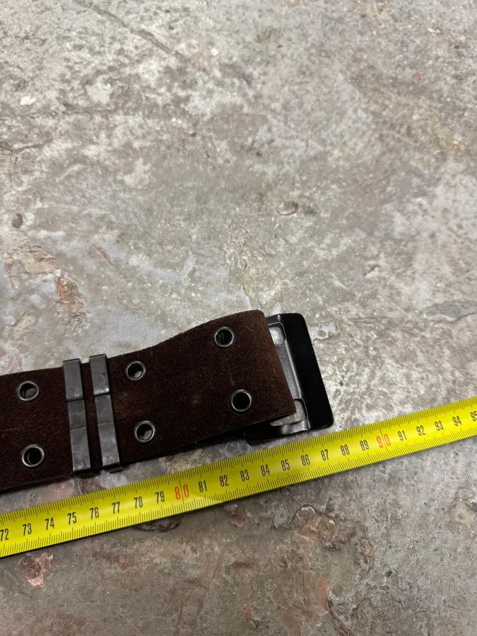 Vintage Plein Sud Utility Suede Brown Leather Belt Size ONE SIZE - 6 Thumbnail