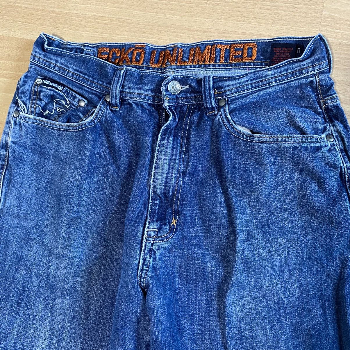 Ecko Unltd. Ecko Unltd Rhino Embroidered Baggy Jeans Size 31 Vintage Y2K Size US 31 - 5 Thumbnail