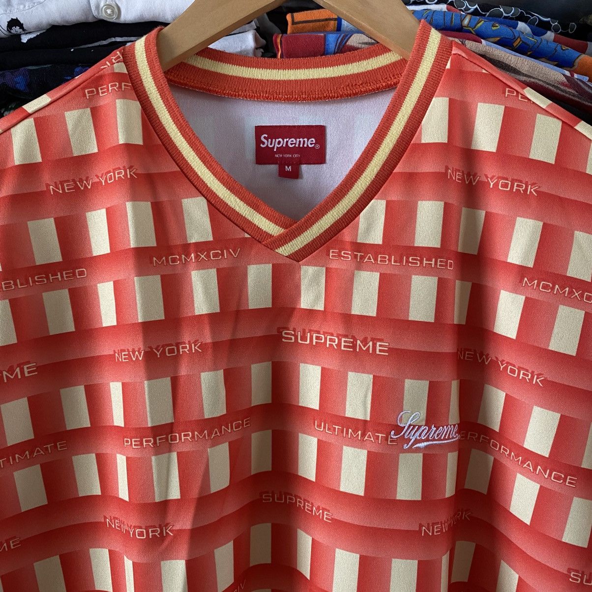 Supreme Supreme Grid Soccer Jersey Top Orange 2020 Size US M / EU 48-50 / 2 - 2 Thumbnail