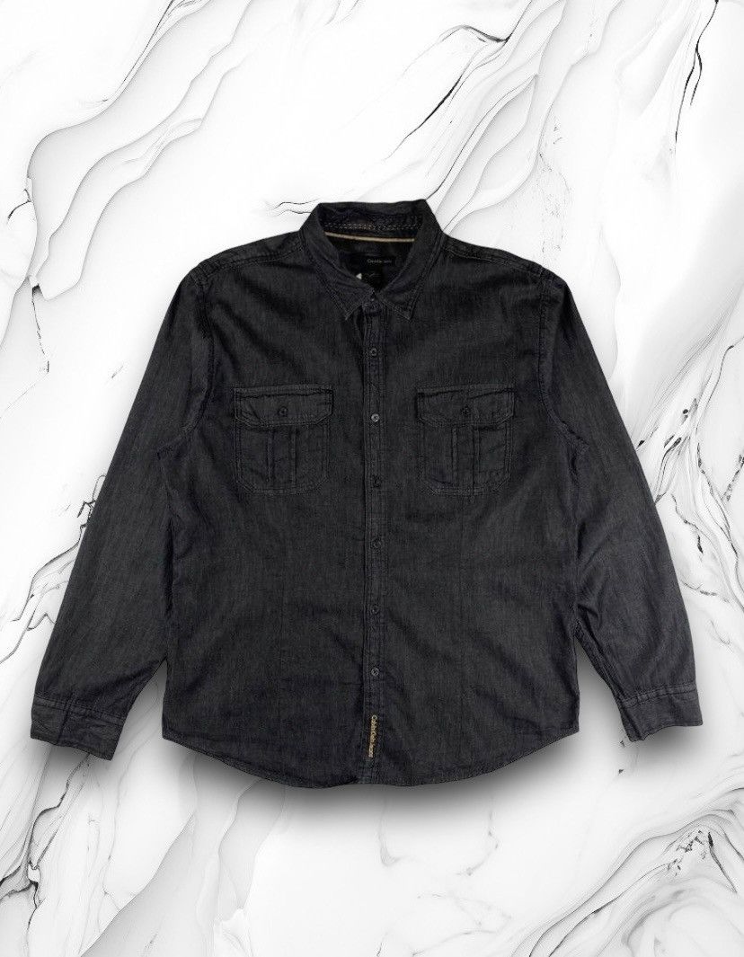Calvin Klein × Vintage Mens Luxury Shirt Long Sleeve Calvin Klein Size XL Size US XL / EU 56 / 4 - 1 Thumbnail