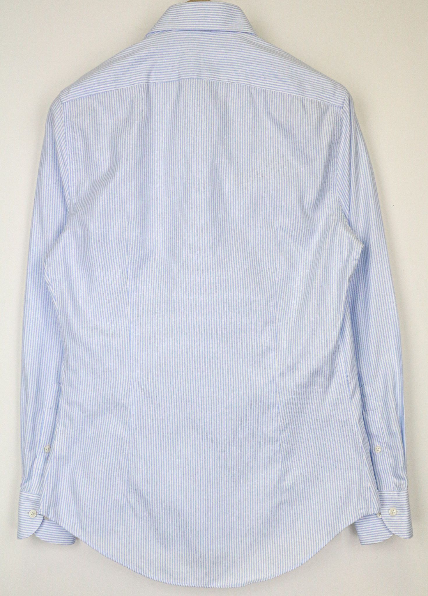 Suitsupply 37/14 1/2 Extra Slim Blue Cotton Stripe Shirt 79246 Size 36R - 2 Thumbnail