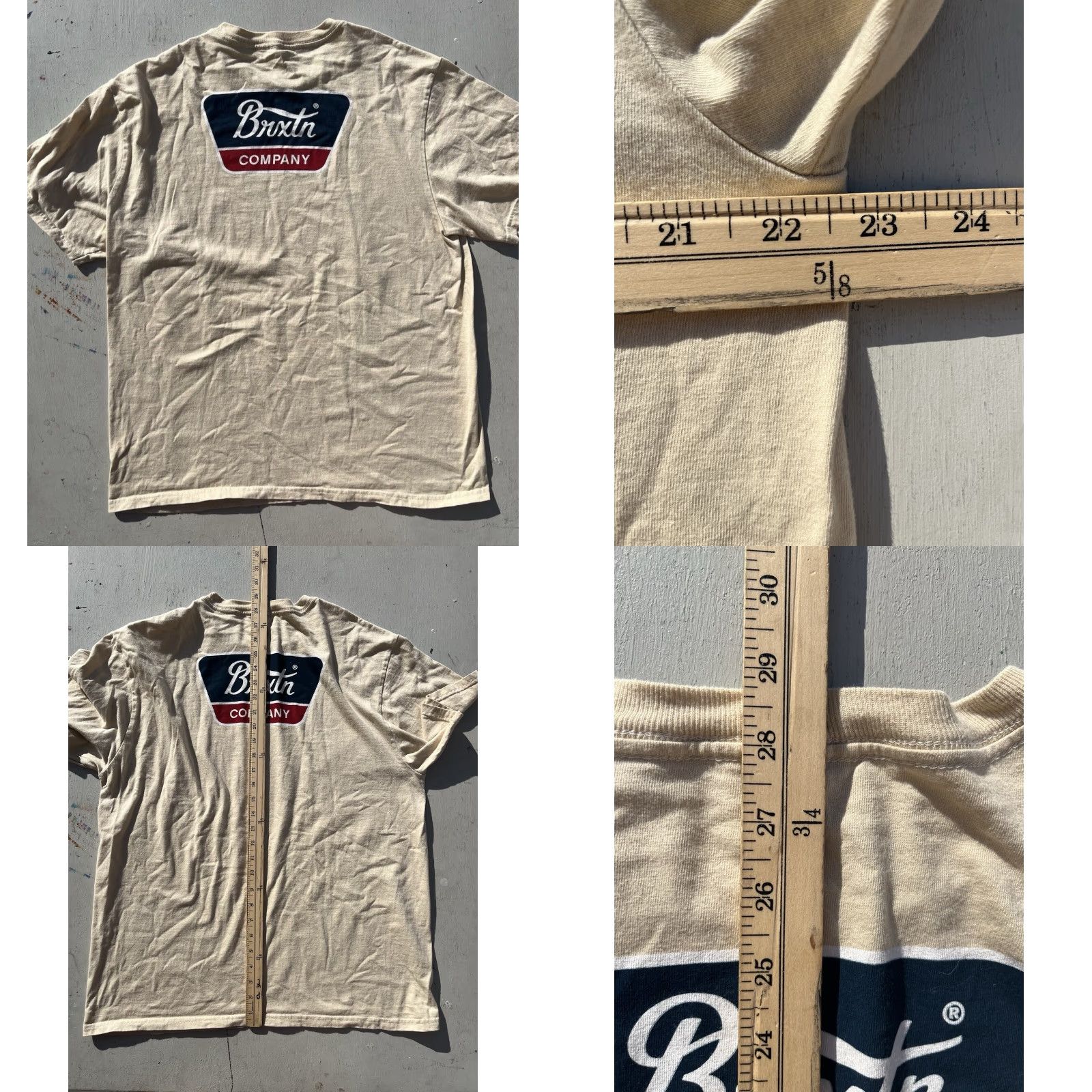 Brixton Men's Brixton T-Shirt Yellow Spell-Out XL Streetwear Logo Casual City Beach Surf Shirt Men Size US XL / EU 56 / 4 - 8 Thumbnail