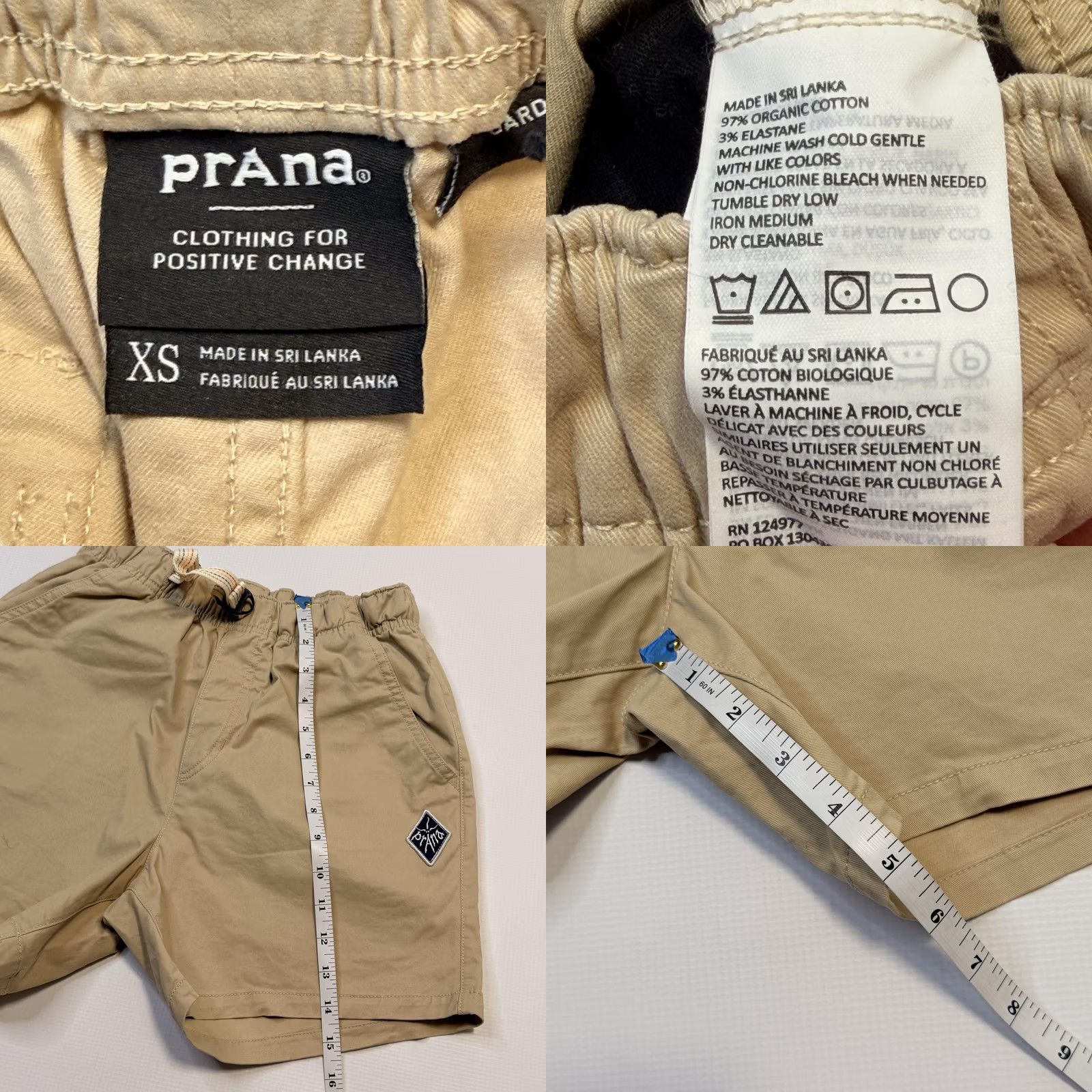 Prana prAna Mojave Short Mens XS Khaki Organic Cotton Stretch 5 Inseam Chino Casual Travel Shorts Beige Beige Mens XS Size US 27 - 8 Thumbnail