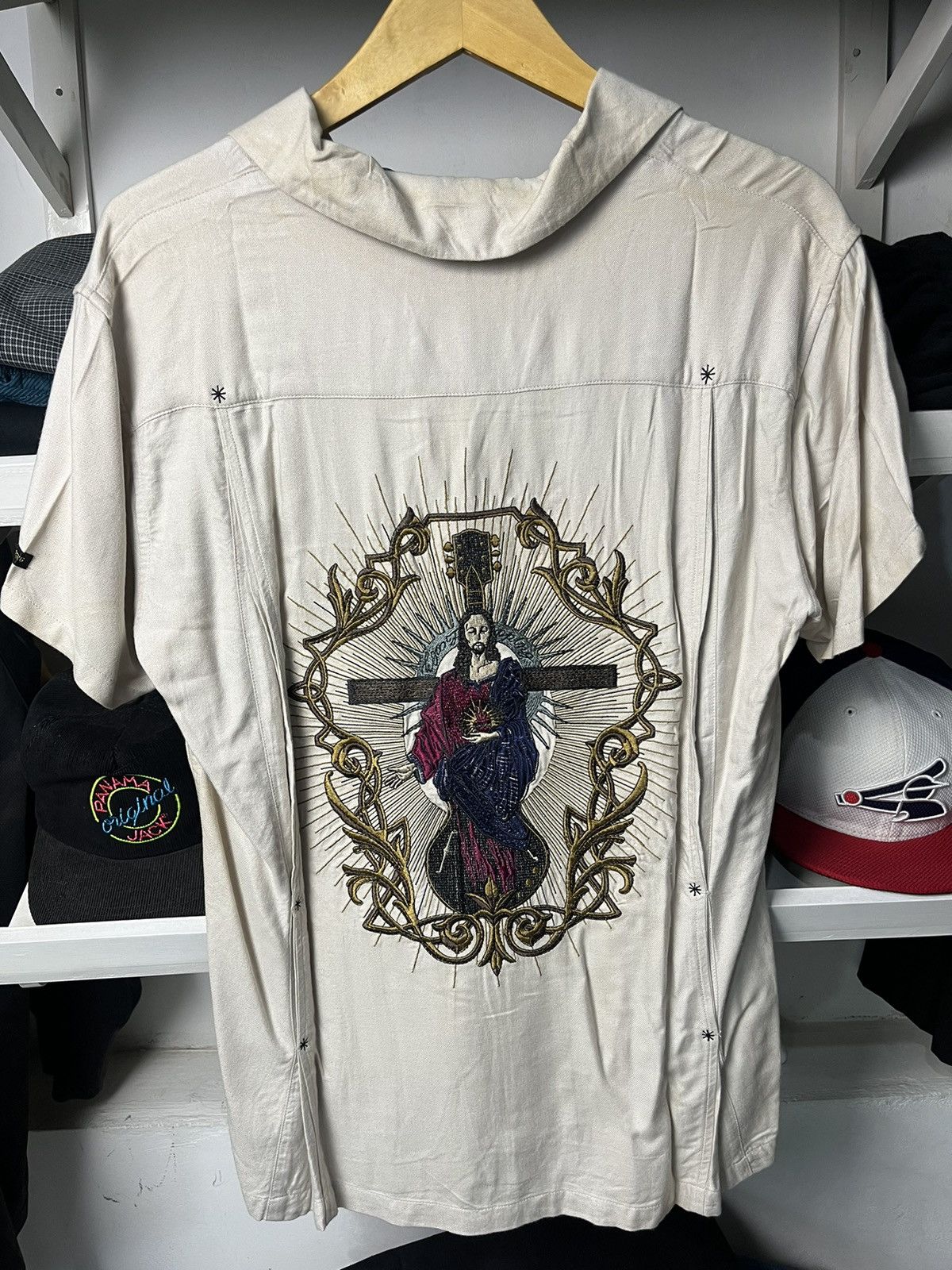14th Addiction × If Six Was Nine × Japanese Brand Jesus Ego Tripping Open Collar Shirt Size US L / EU 52-54 / 3 - 1 Thumbnail