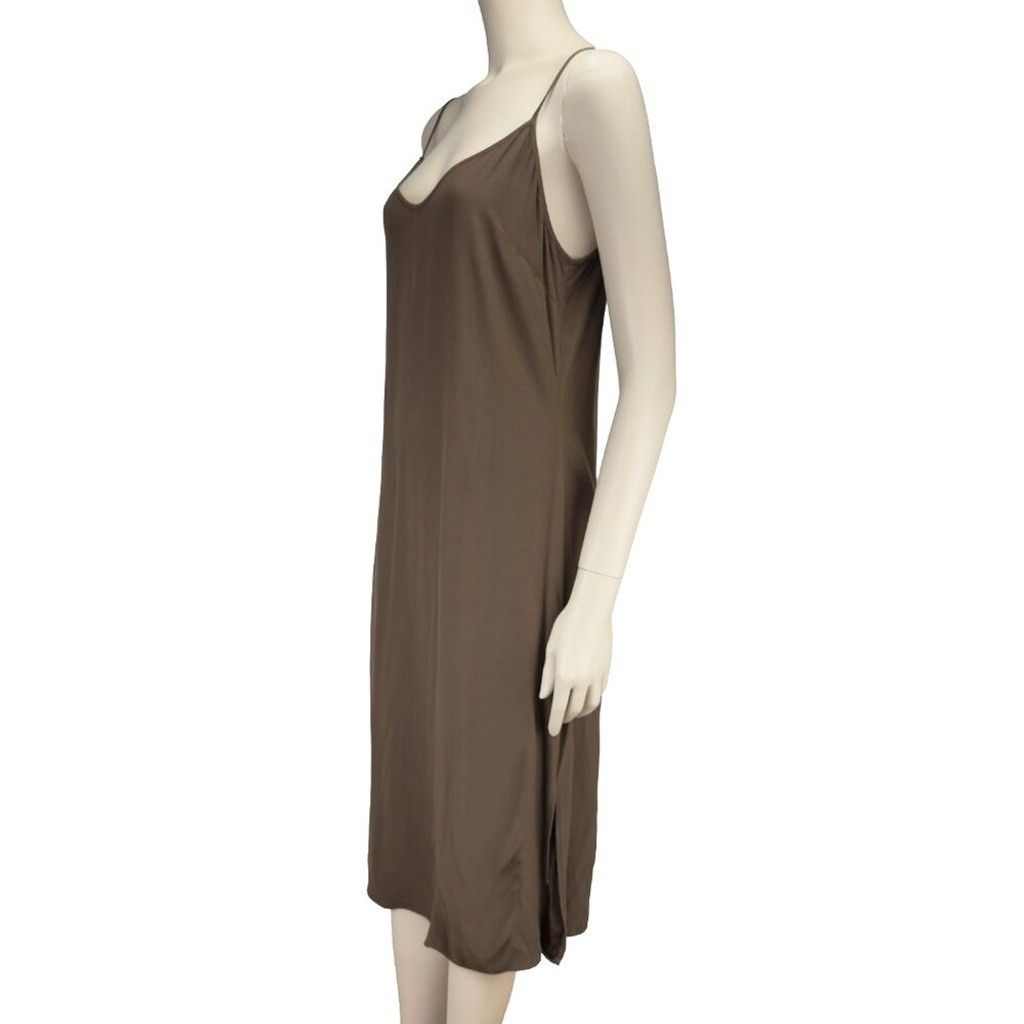 Frank & Oak FRANK & OAK Minimalist 90s inspired Brown Slip Dress sz M Size L / US 10 / IT 46 - 4 Thumbnail