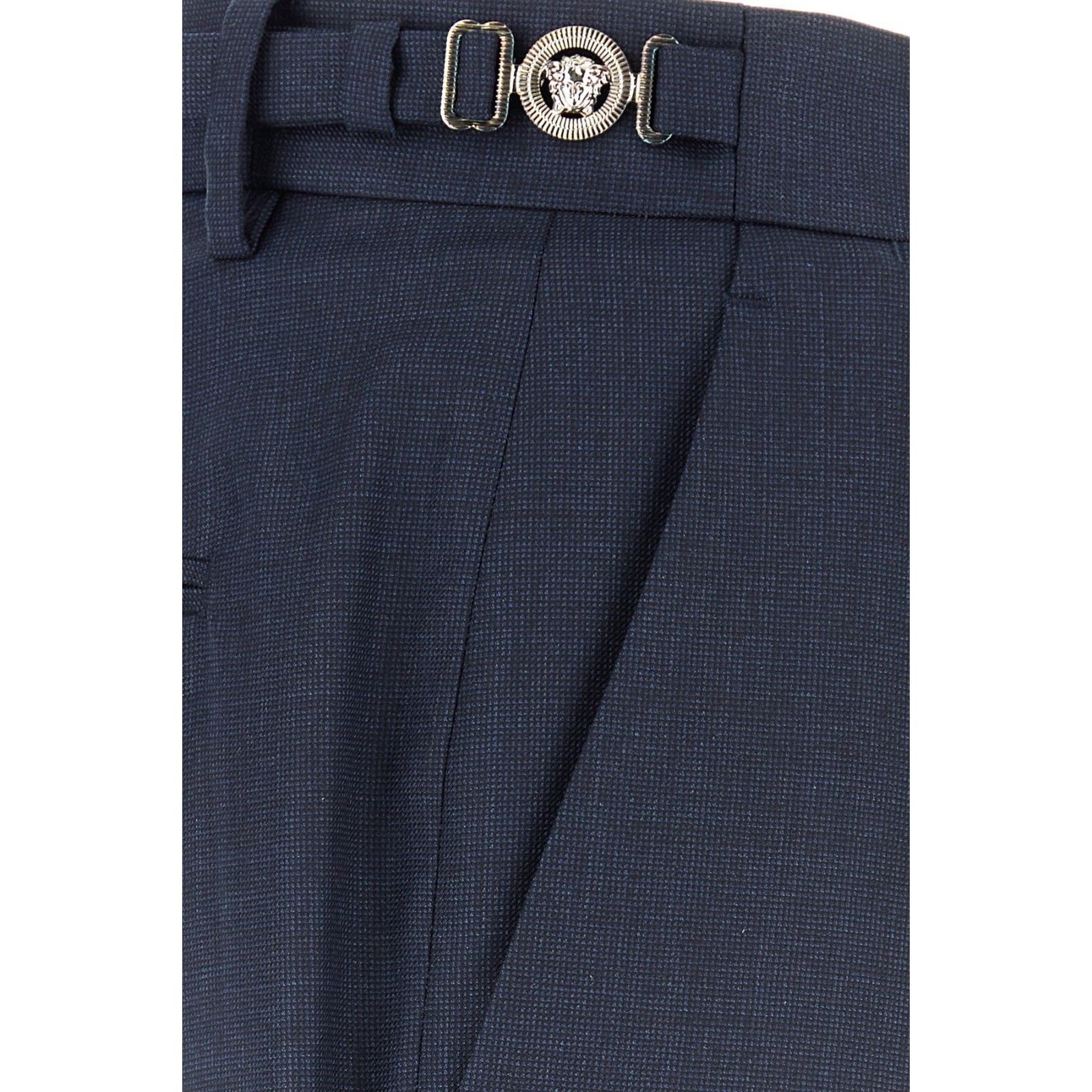 Versace VERSACE Dark Blue Wool Pants New & Authentic (Men's size:US Size US 36 / EU 52 - 3 Thumbnail
