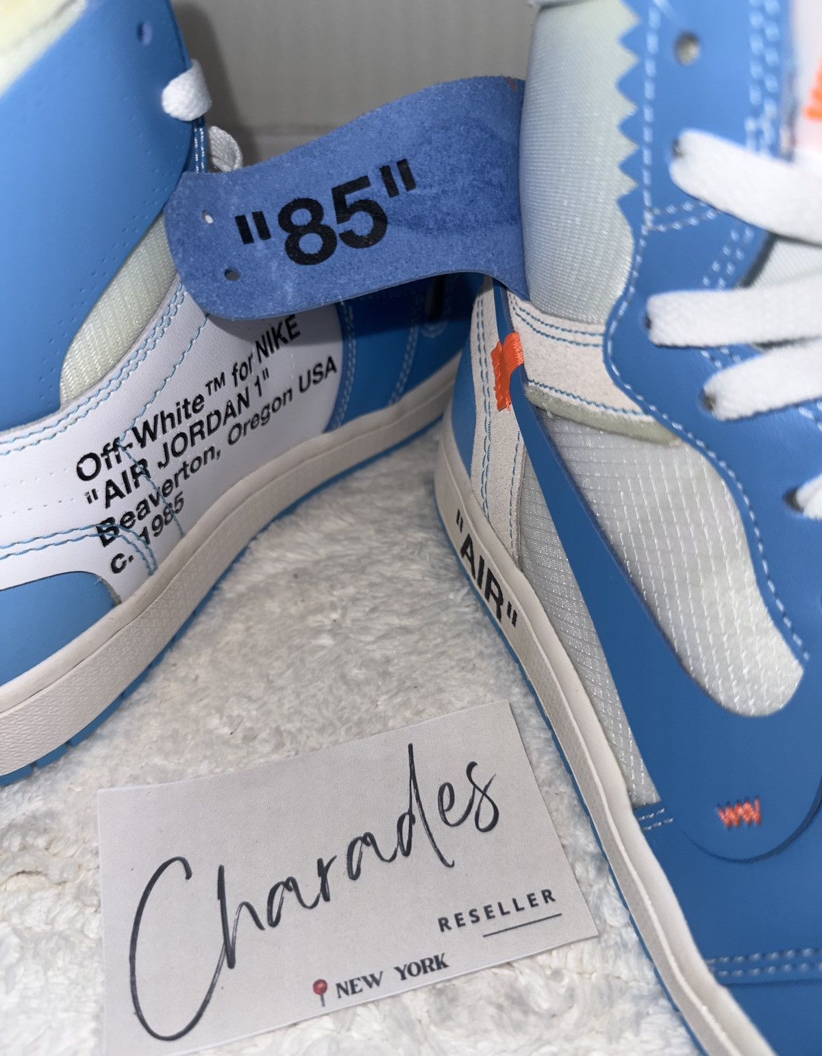 Jordan Brand × Nike × Off-White Jordan 1 Retro High Off-White University Blue Size US 9.5 / EU 42-43 - 6 Thumbnail