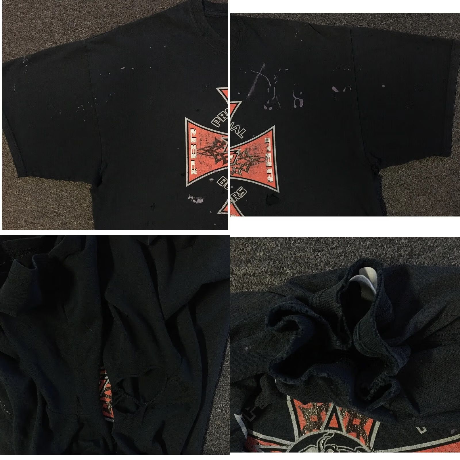Thrasher VINTAGE Pro Bull Riders Thrashed Faded Shirt 2XL Black Cowboy Rodeo Biker Grunge Punk Y2K Shirt Mens Size US XXL / EU 58 / 5 - 8 Thumbnail