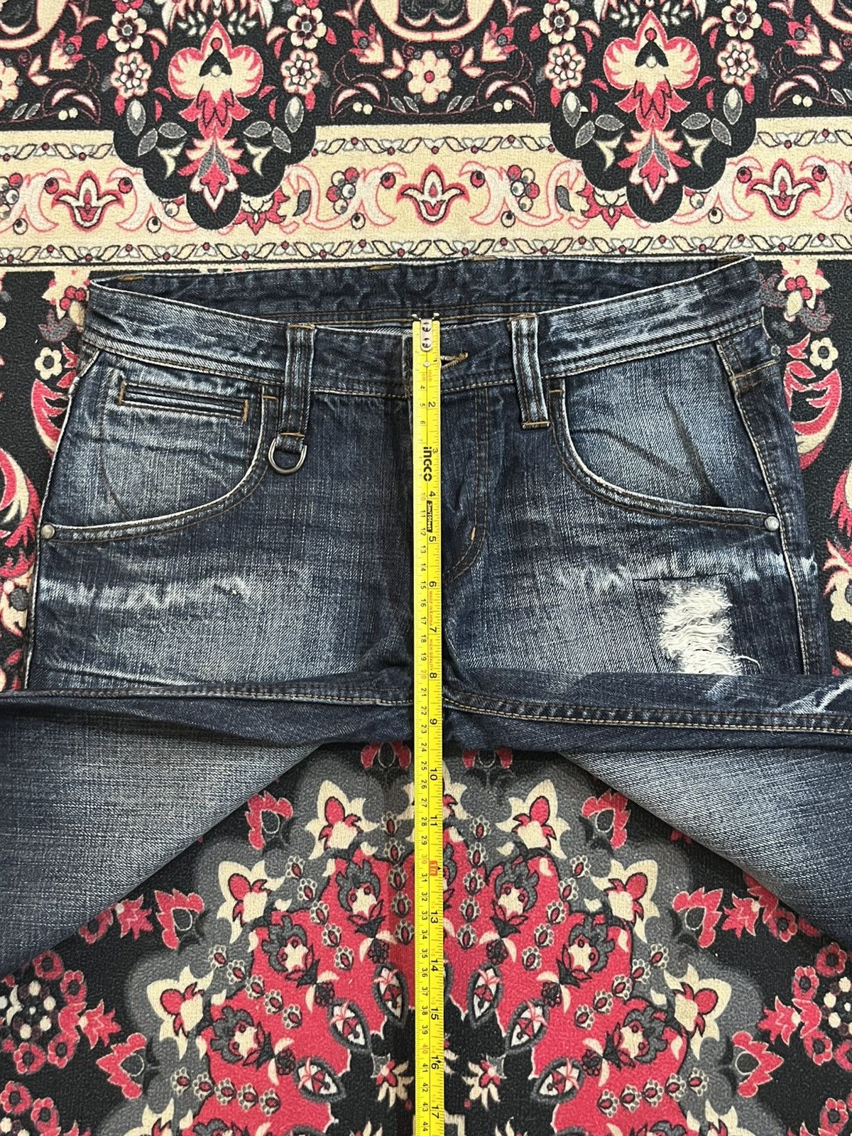 Number (N)ine Nicole Club Hideaways Dark Faded Washed Distress Flare Jeans Size US 30 / EU 46 - 12 Thumbnail