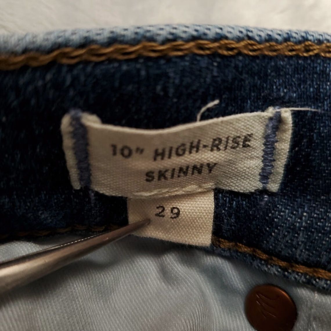 Madewell Madewell Jeans Women 29 Blue Denim 10" High Rise Skinny MA616 Fade Stretch - 5-Pocket Denim Size 29" - 5 Thumbnail
