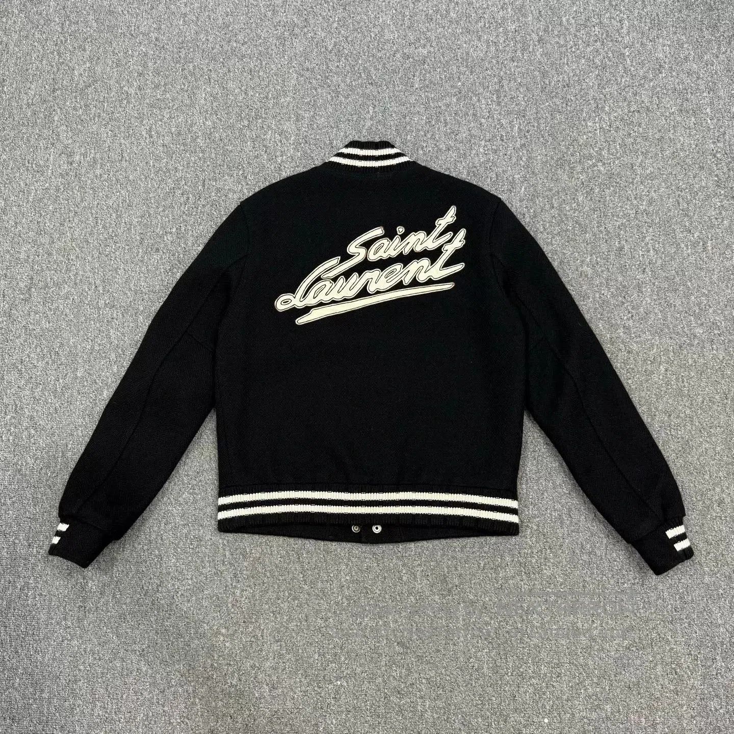 Saint Laurent Paris Saint Laurent Black Baseball Jacket. Size US S / EU 44-46 / 1 - 2 Thumbnail