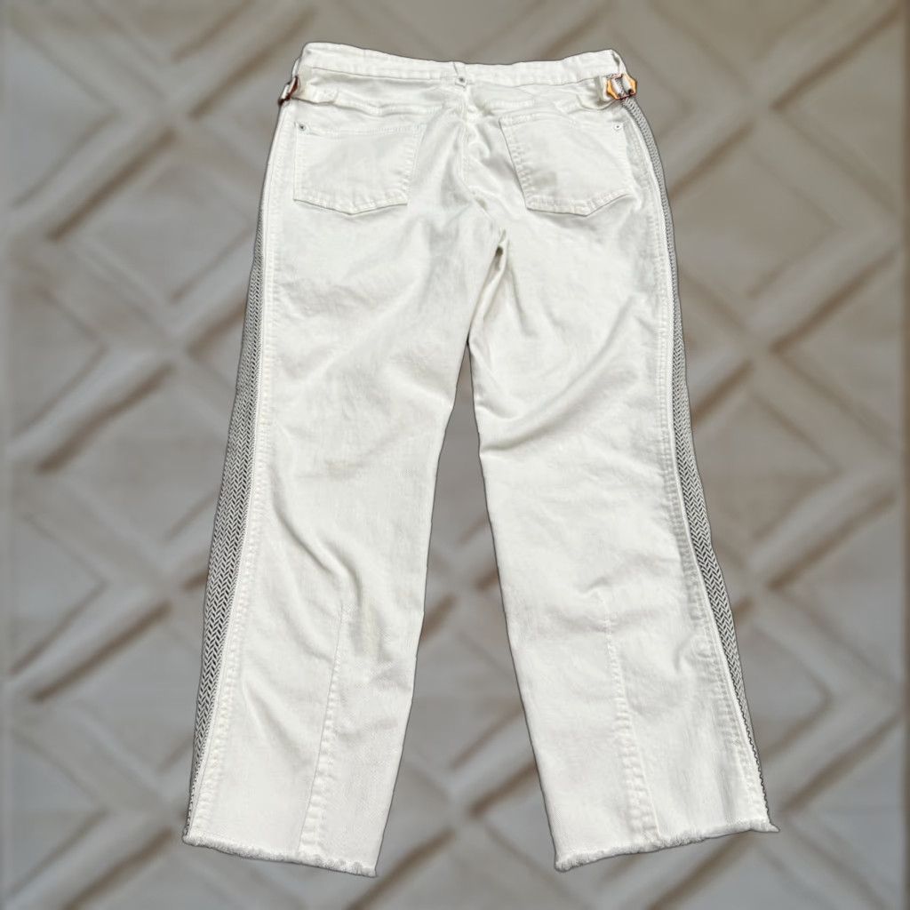 Anthropologie Anthropologie Jeans Woman Regular White Denim 30 5-Pocket Button Fly Belt Loops Ankle Slim Stretch Size 30" / US 8 / IT 44 - 1 Thumbnail