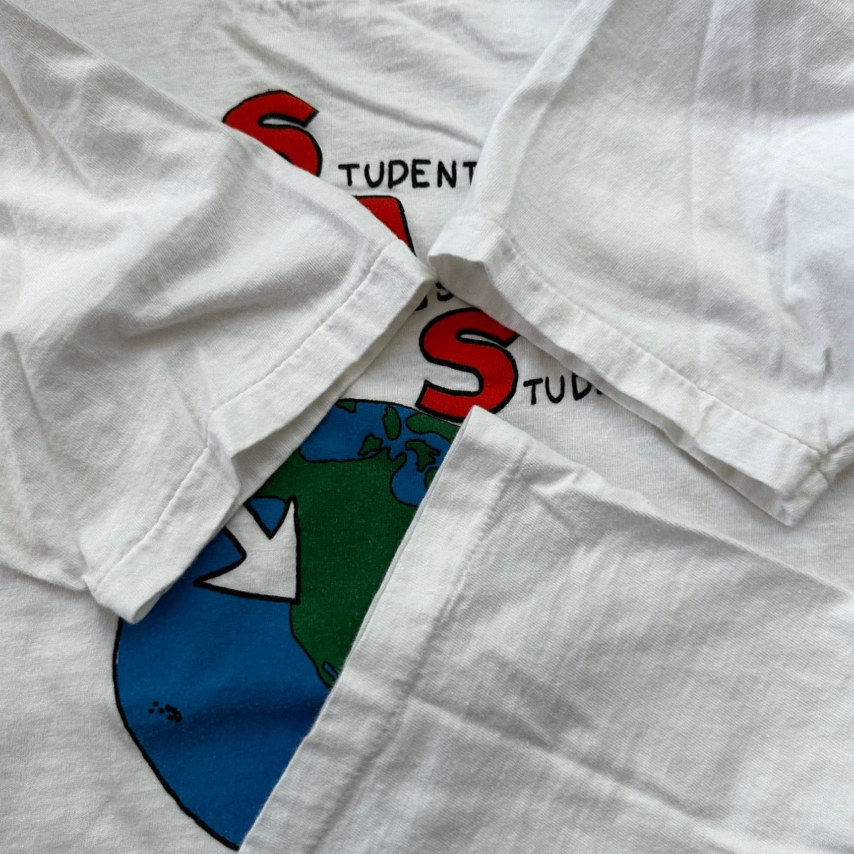 Vintage VINTAGE T-Shirt Men Earth SAS Fun VTG NASA Planet Solar System Crew Neck Short Sleeve White M Graphic Print 70s 80s 90s Vintage Boys Mens Girls Womens Size US M / EU 48-50 / 2 - 6 Thumbnail