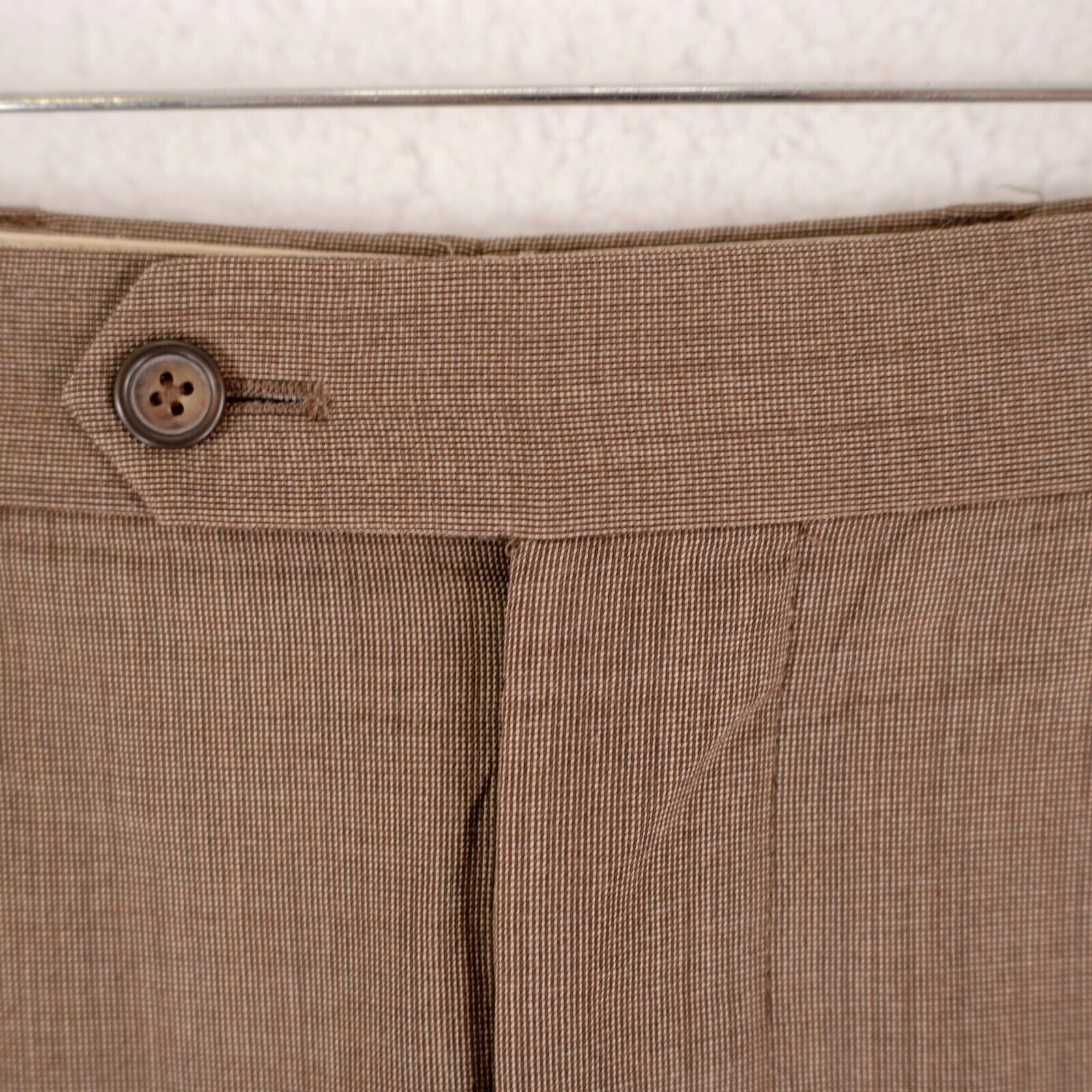 Brooks Brothers Brooks Brothers 1818 Madison Wool Beige Birdseye Pleated Cuf Size 38R - 4 Thumbnail
