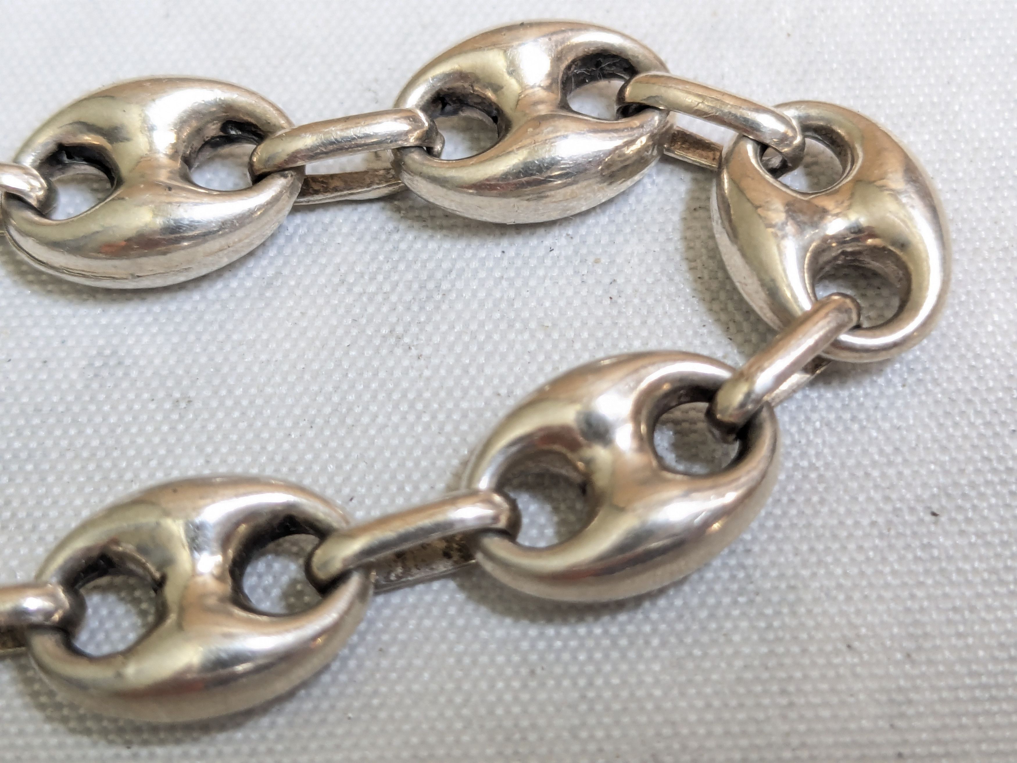 Jewelry Vintage Sterling Silver Anchor Mariner Bracelet 6.75" Hollow Size 26 - 13 Thumbnail