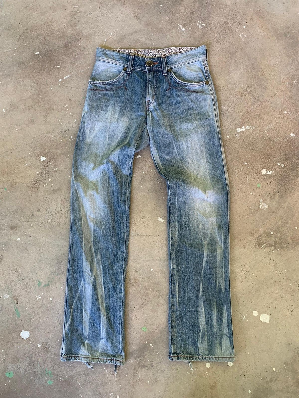 Edwin Edwin 503 Blue Trip Flap Pocket Distressed Denim Size US 30 / EU 46 - 1 Thumbnail