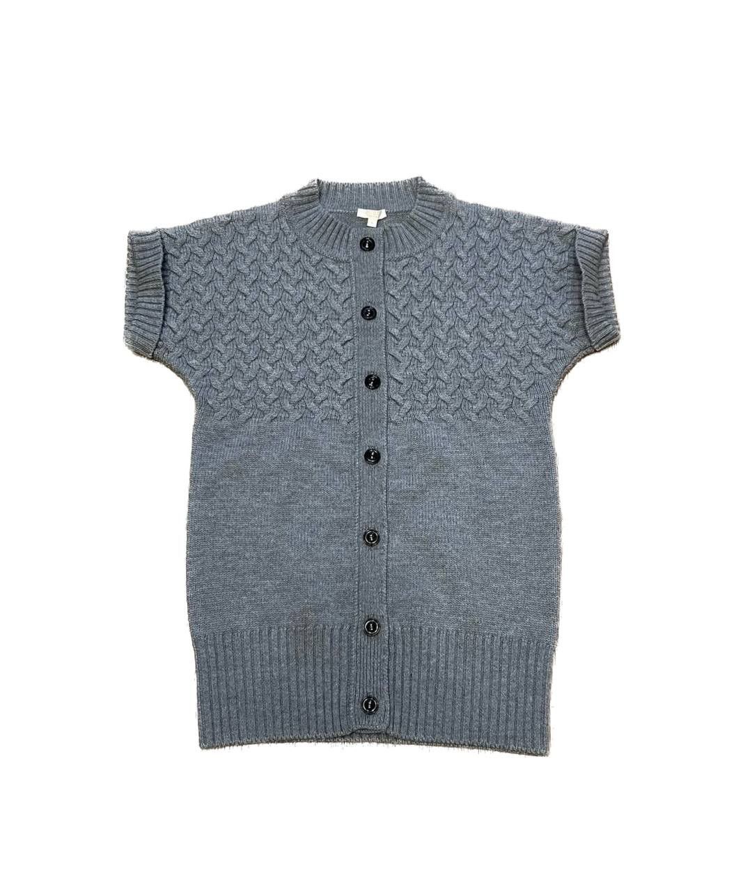 Vintage GUCCI 100% Wool Gray Knit Short Sleeve Cardigan Sweater Sz 8 Size S / US 4 / IT 40 - 1 Thumbnail