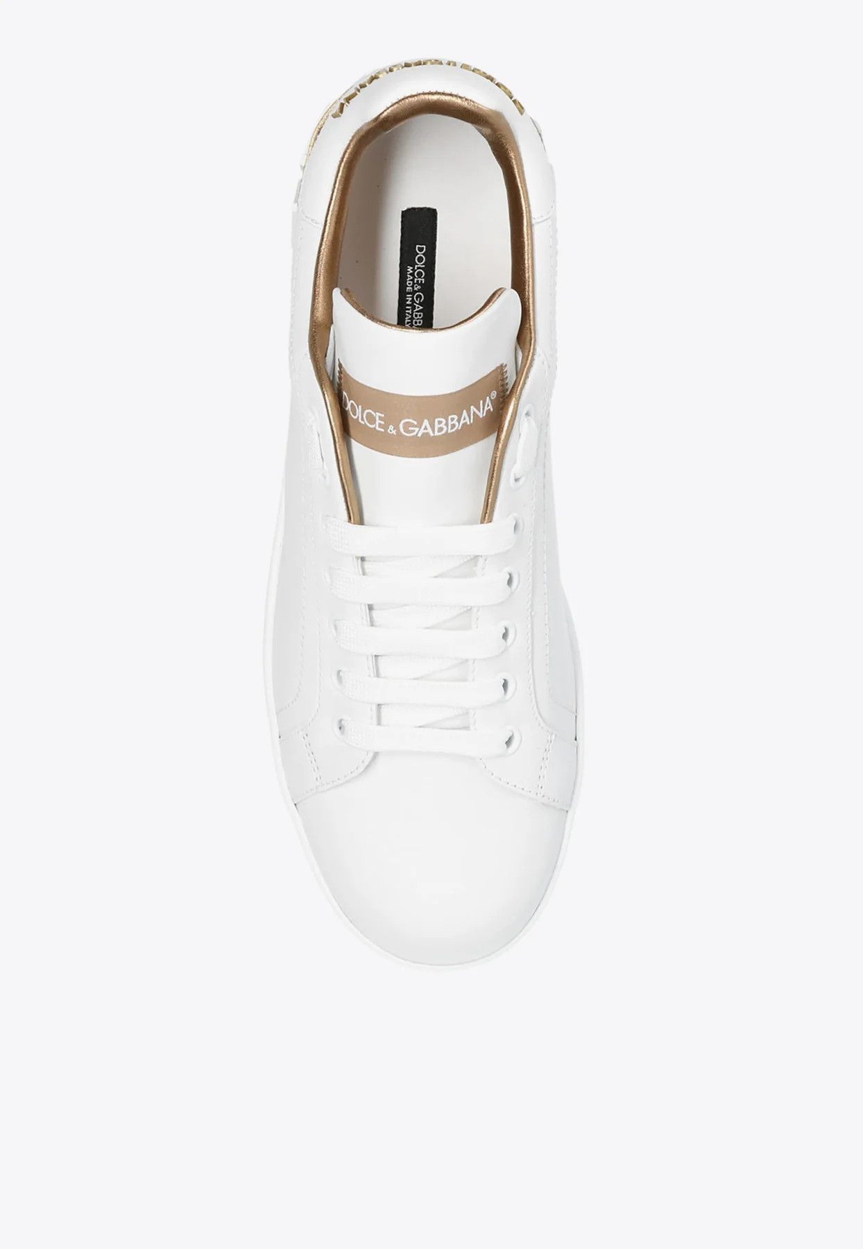 Dolce & Gabbana o1s22i1n0225 Calfskin Low-Top Sneakers in White Gold Size US 11 / IT 41 - 4 Thumbnail