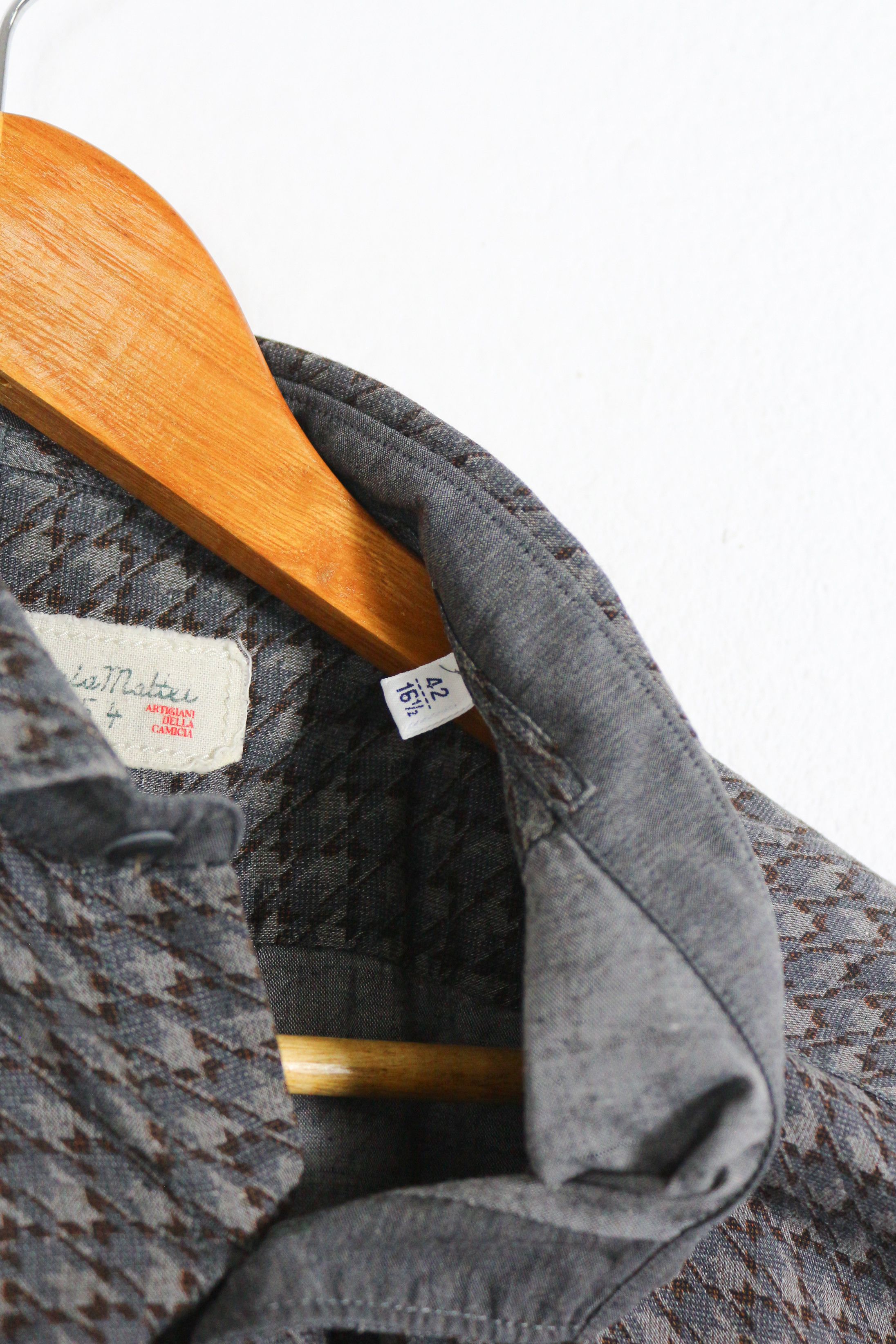 Tintoria Mattei Tintoria Mattei 954 Houndstooth Printed Knit Shirt Size US L / EU 52-54 / 3 - 5 Thumbnail