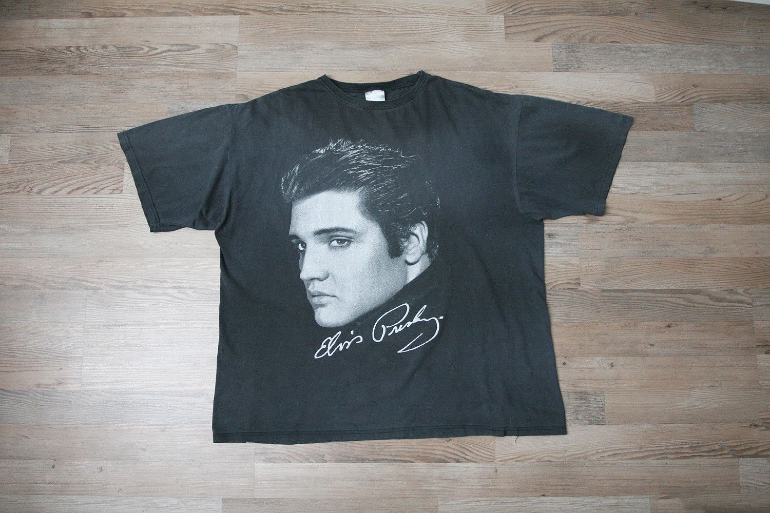 Band Tees Vintage 90s Elvis Presley Faded Distressed Boxy Fit Tee Size US XL / EU 56 / 4 - 2 Thumbnail